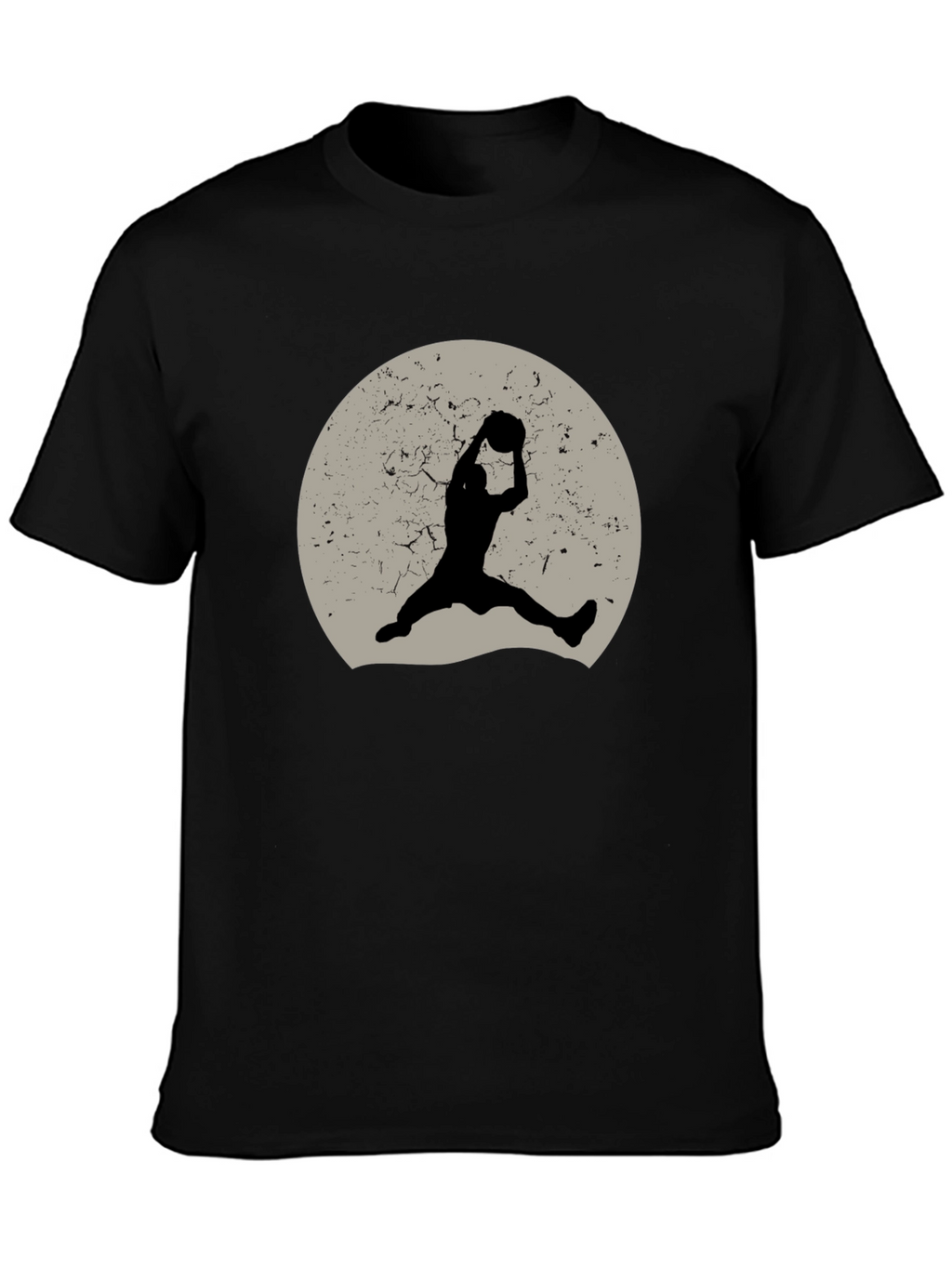 Retro Basketball Silhouette Graphic Tee - Black
