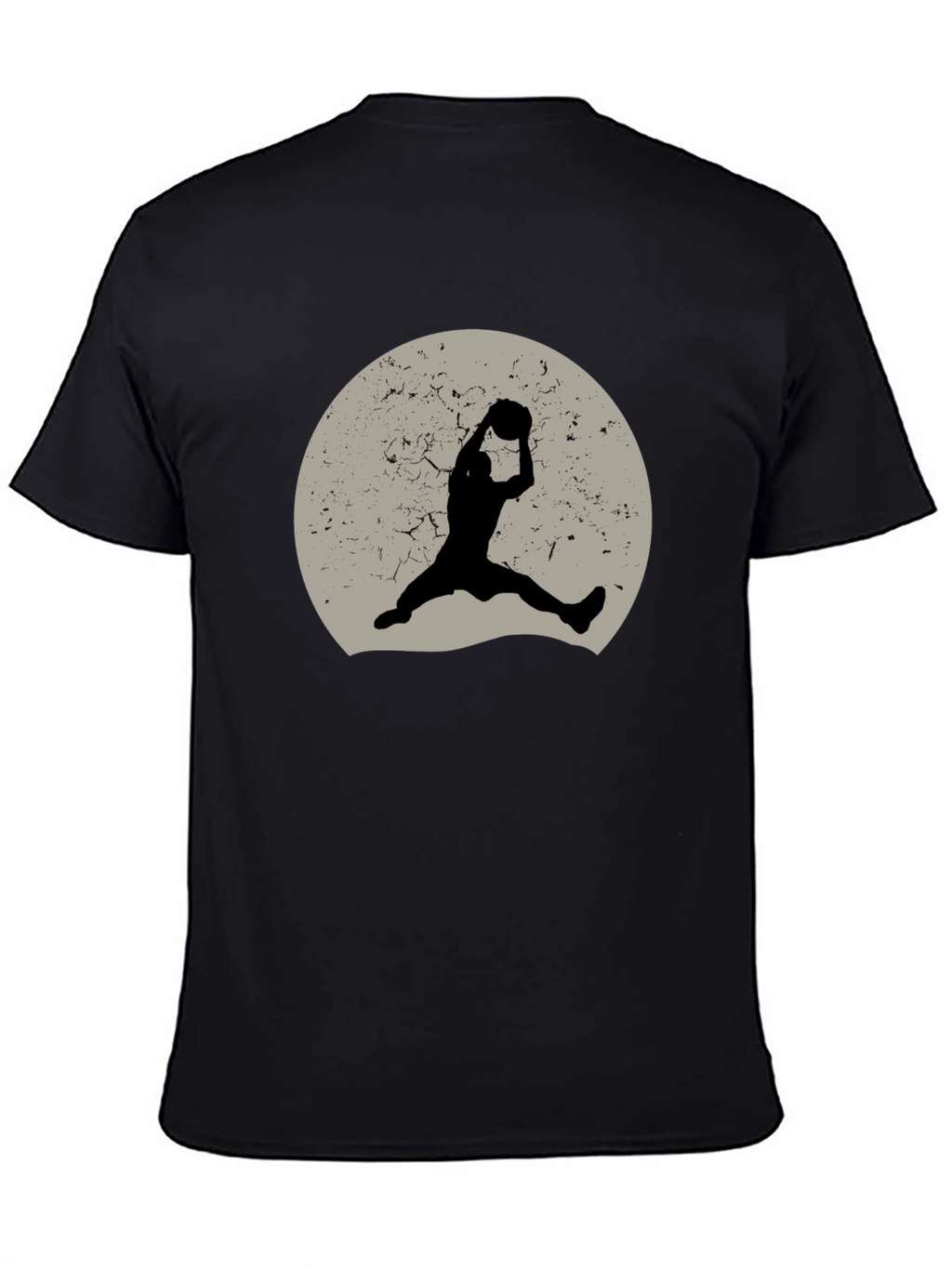 Retro Basketball Silhouette Graphic Tee - Black
