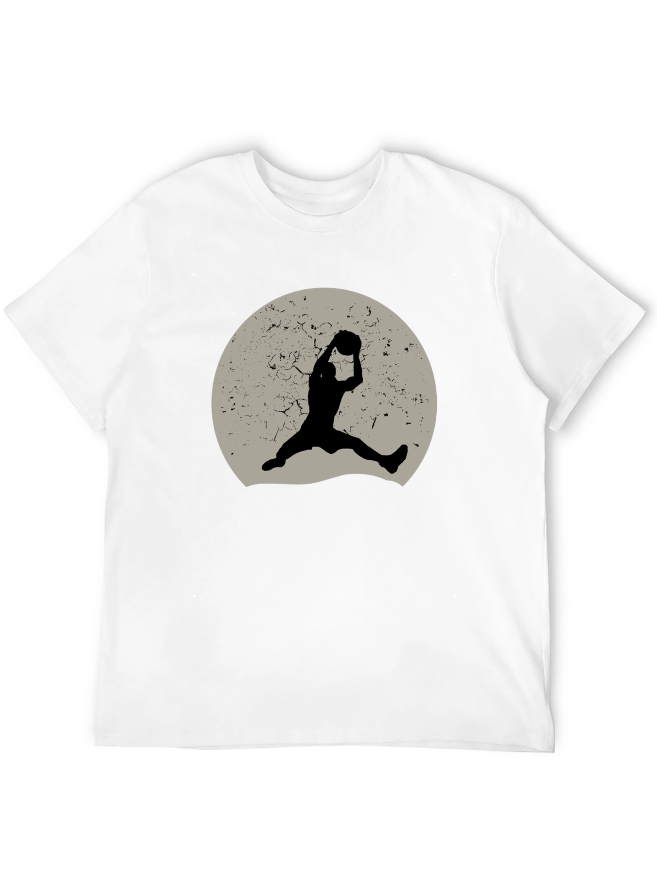Retro Basketball Silhouette Graphic Tee - Black