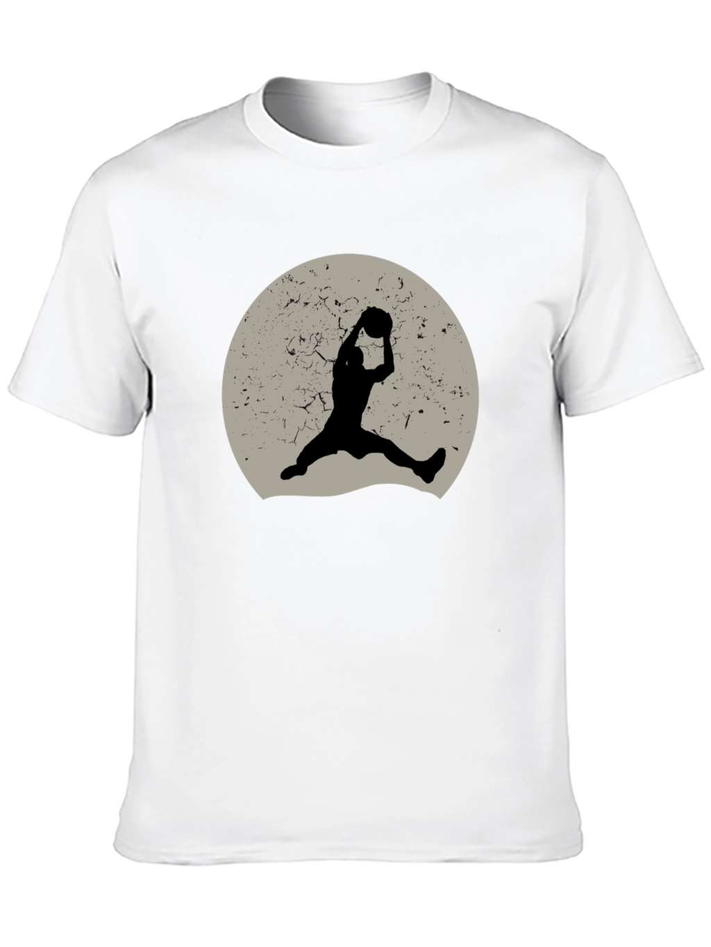 Retro Basketball Silhouette Graphic Tee - Black