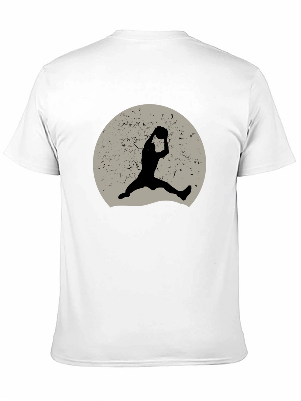Retro Basketball Silhouette Graphic Tee - Black