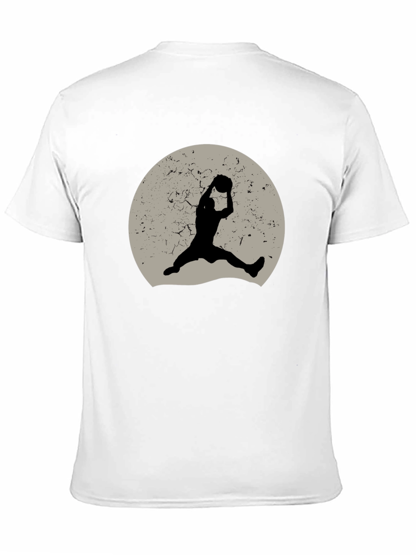 Retro Basketball Silhouette Graphic Tee - Black