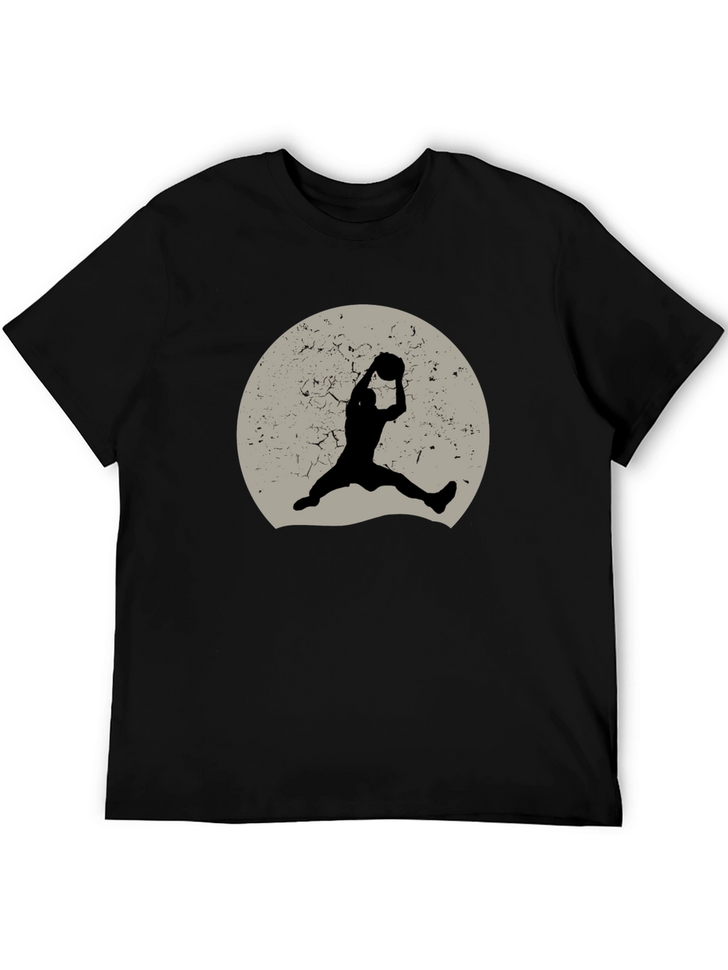 Retro Basketball Silhouette Graphic Tee - Black