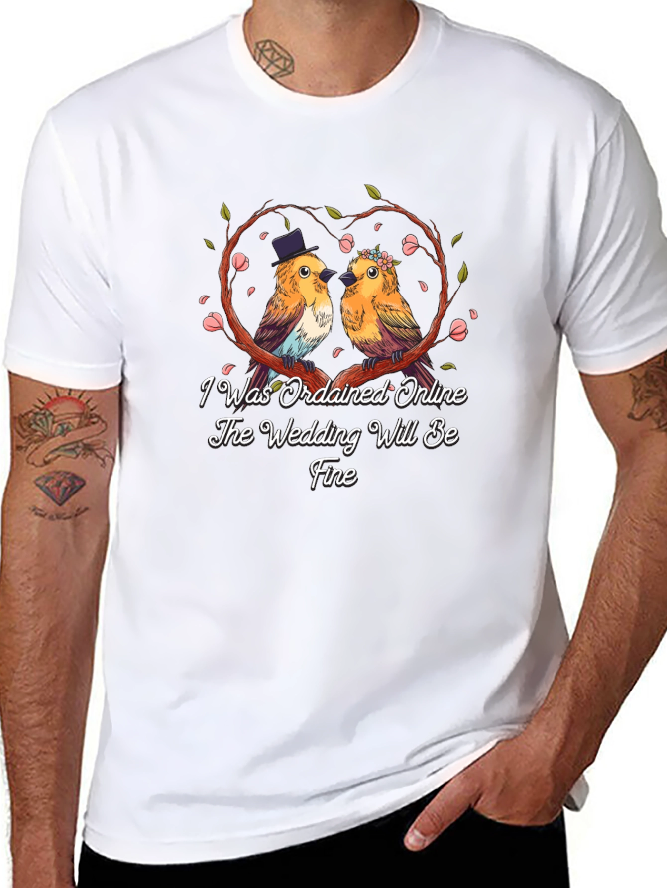 Ordained Online Wedding Bird T-Shirt