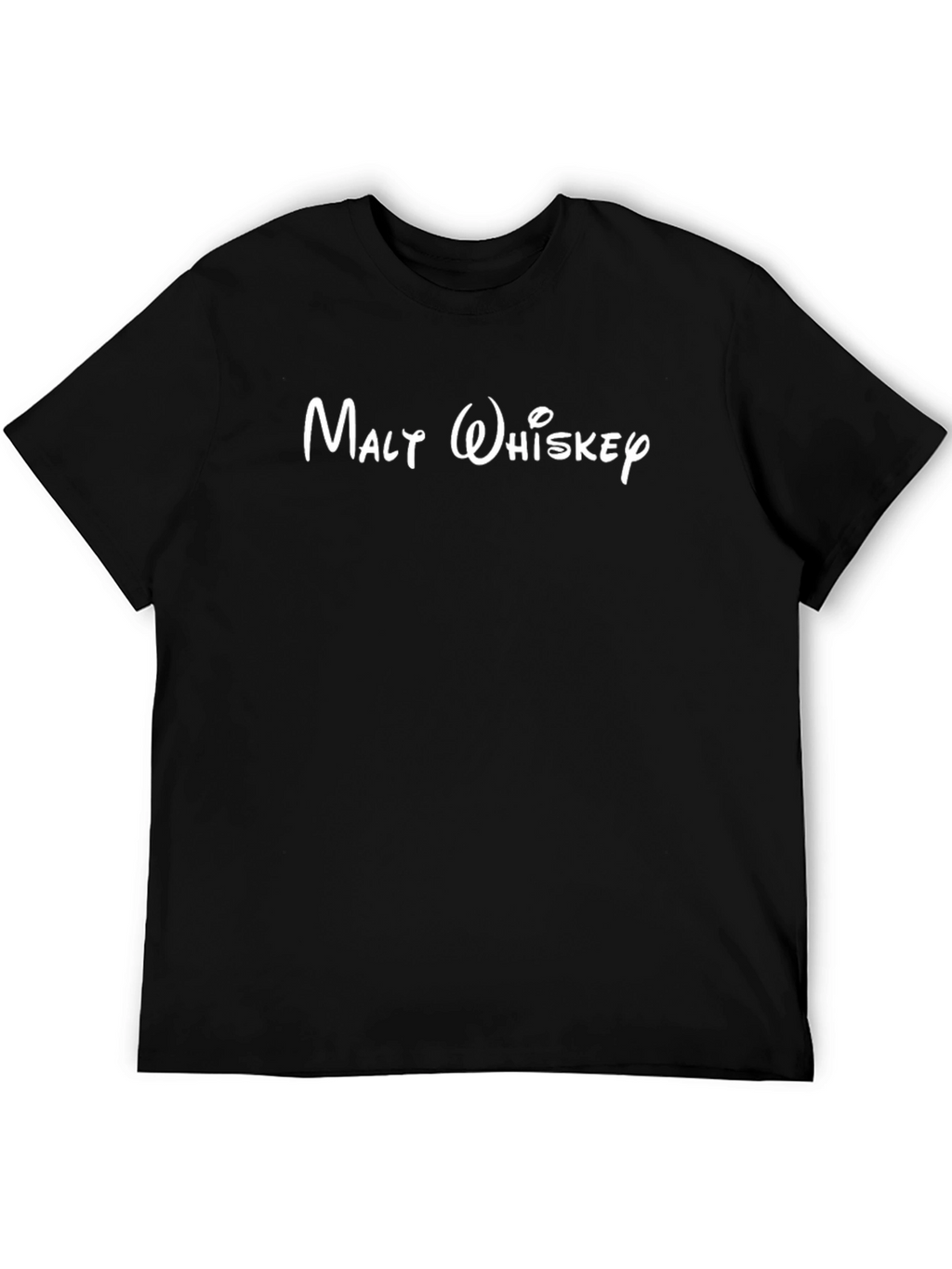 Malty Whiskey Graphic Tee - Black Cotton T-Shirt