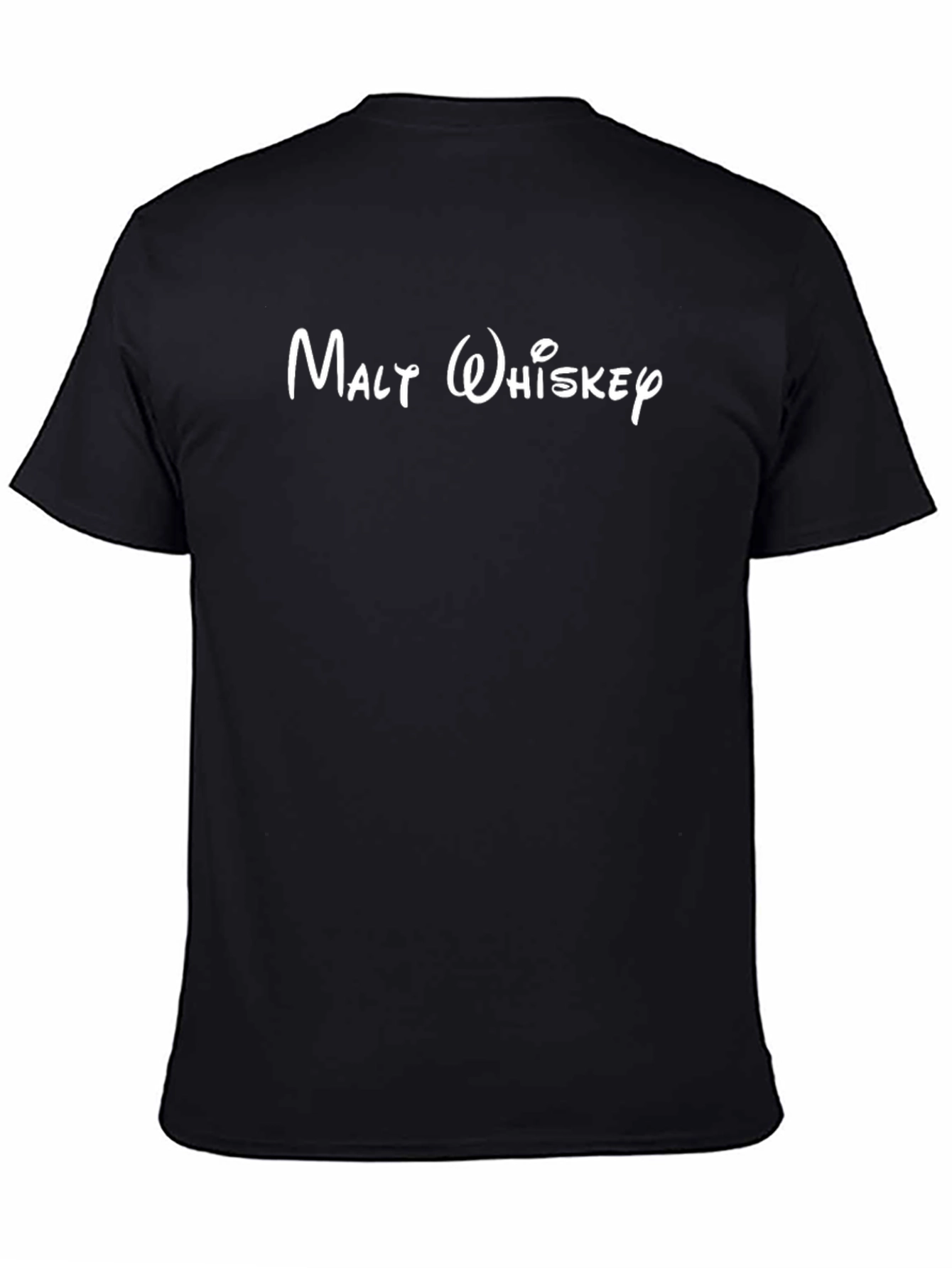 Malty Whiskey Graphic Tee - Black Cotton T-Shirt