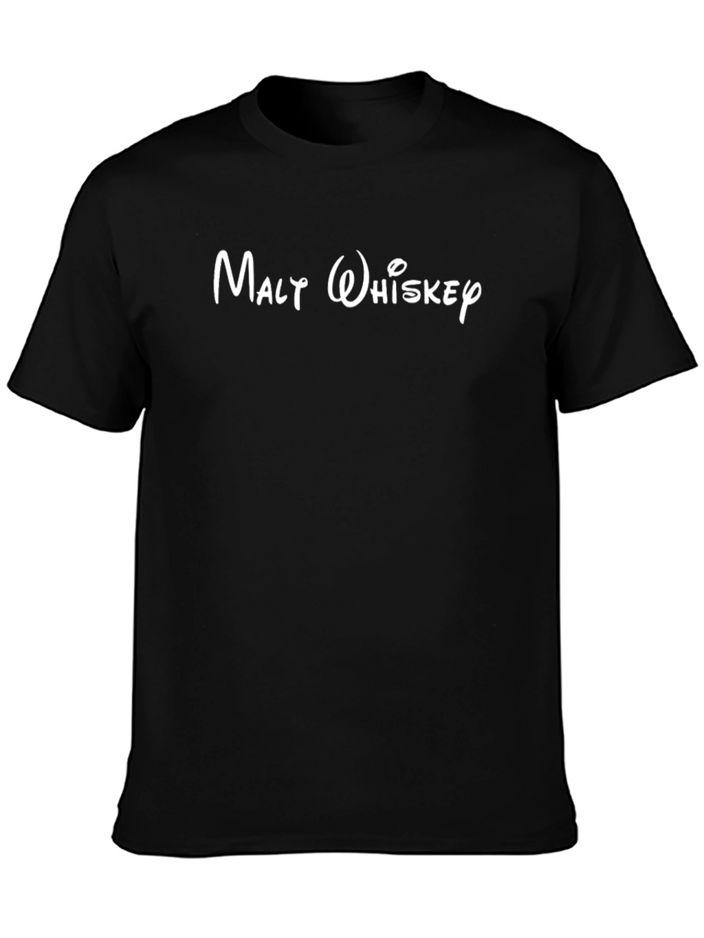 Malty Whiskey Graphic Tee - Black Cotton T-Shirt