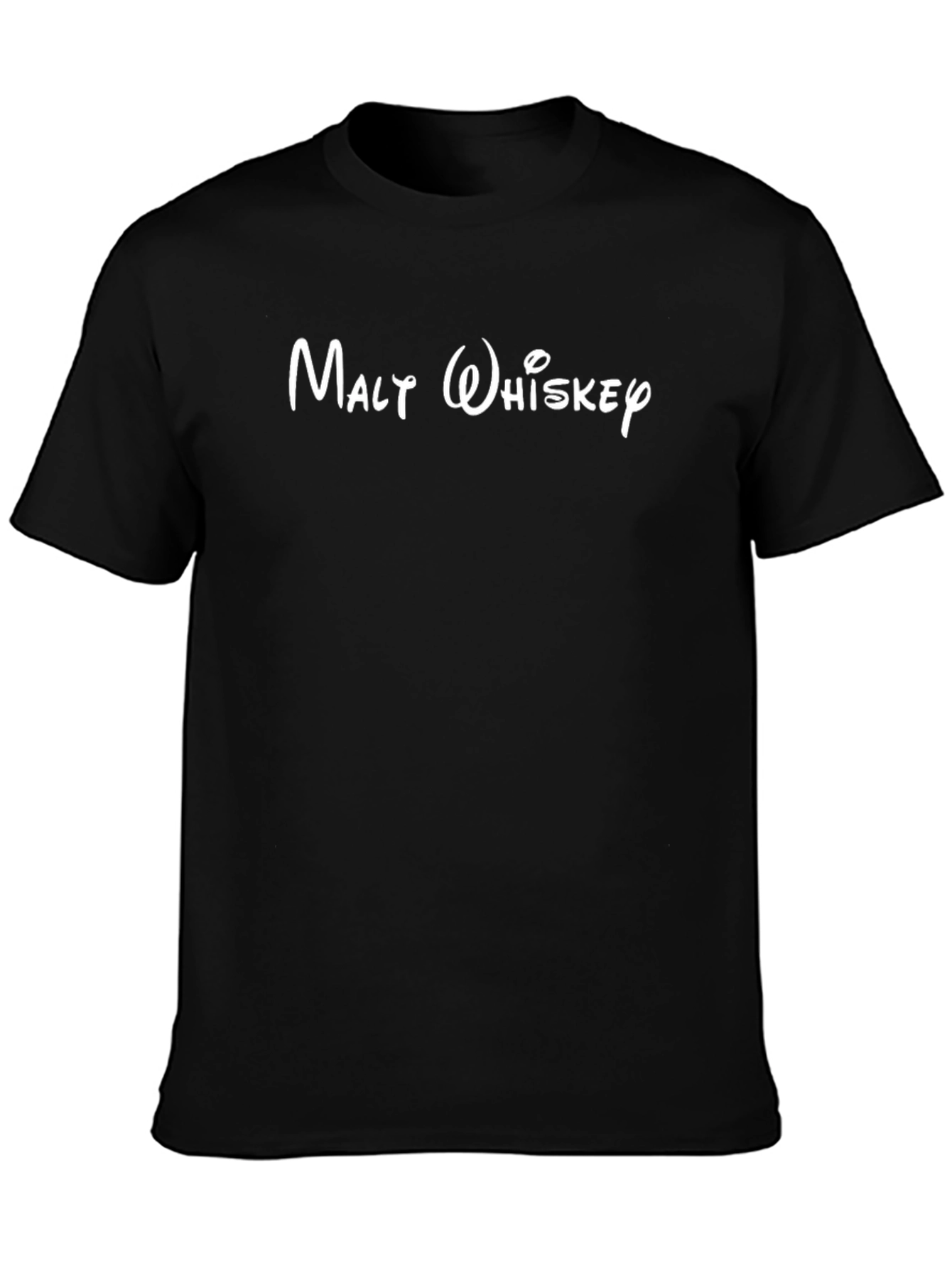 Malty Whiskey Graphic Tee - Black Cotton T-Shirt