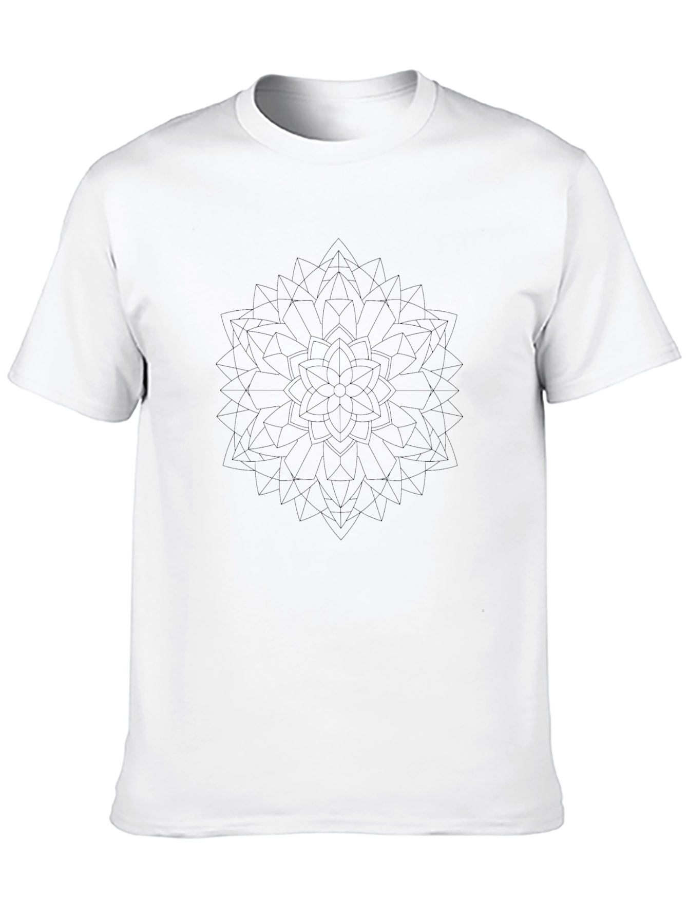 Geometric Mandala Graphic Black T-Shirt