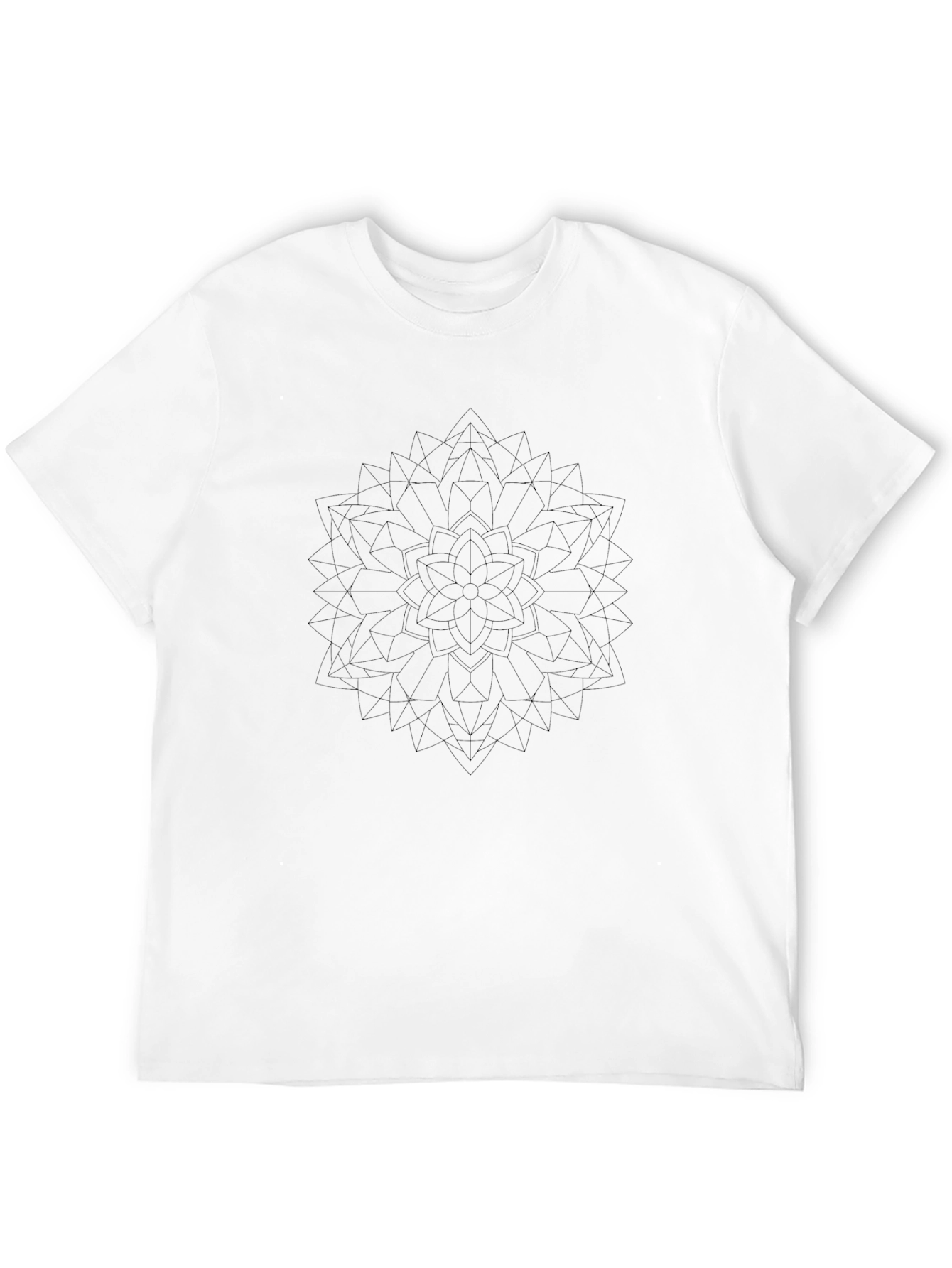 Geometric Mandala Graphic Black T-Shirt