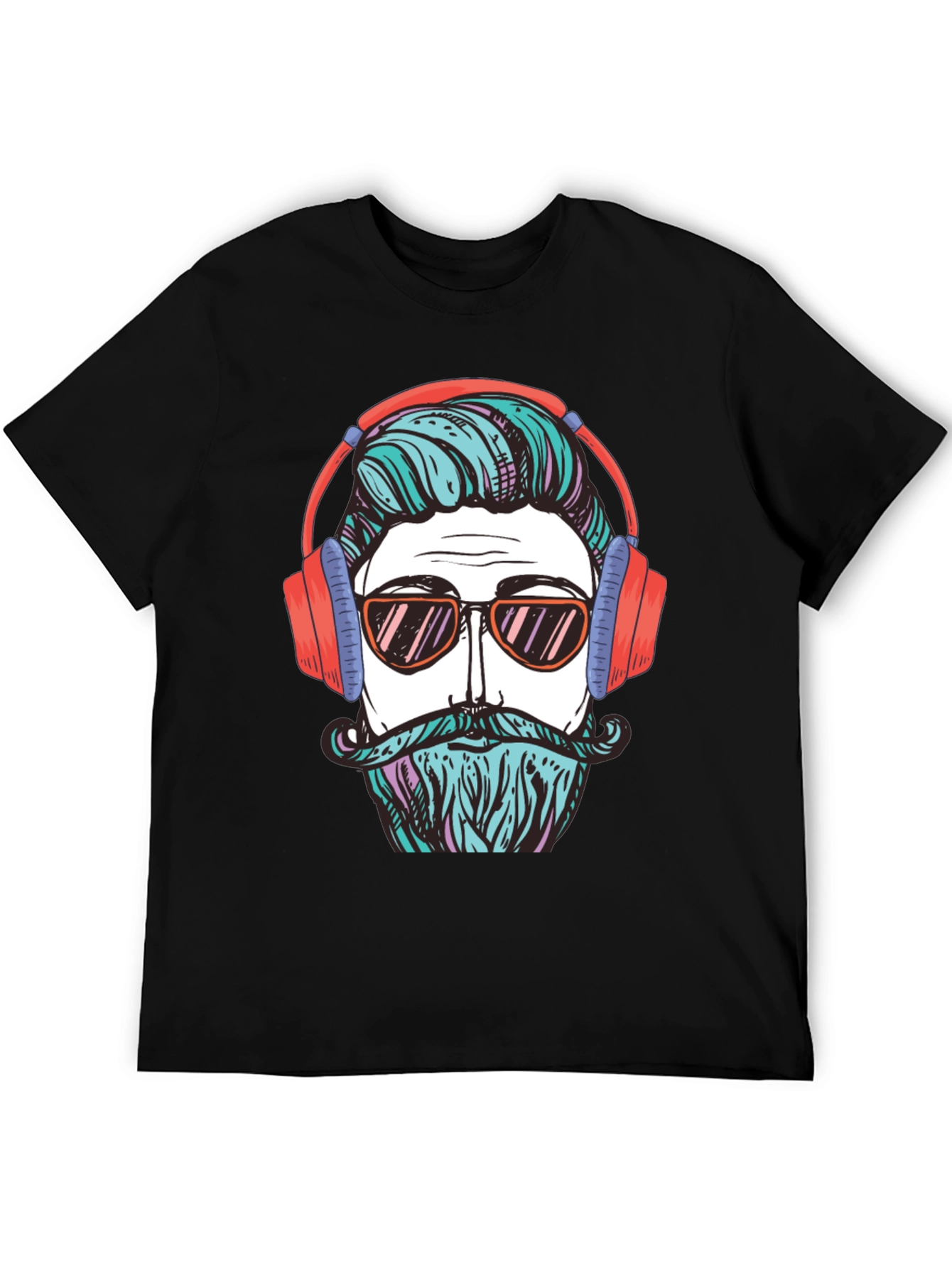 Cool Hipster Graphic Tee - Black T-Shirt