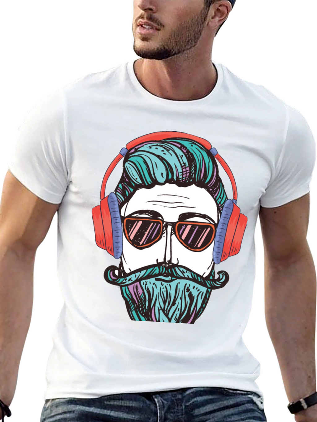 Cool Hipster Graphic Tee - Black T-Shirt