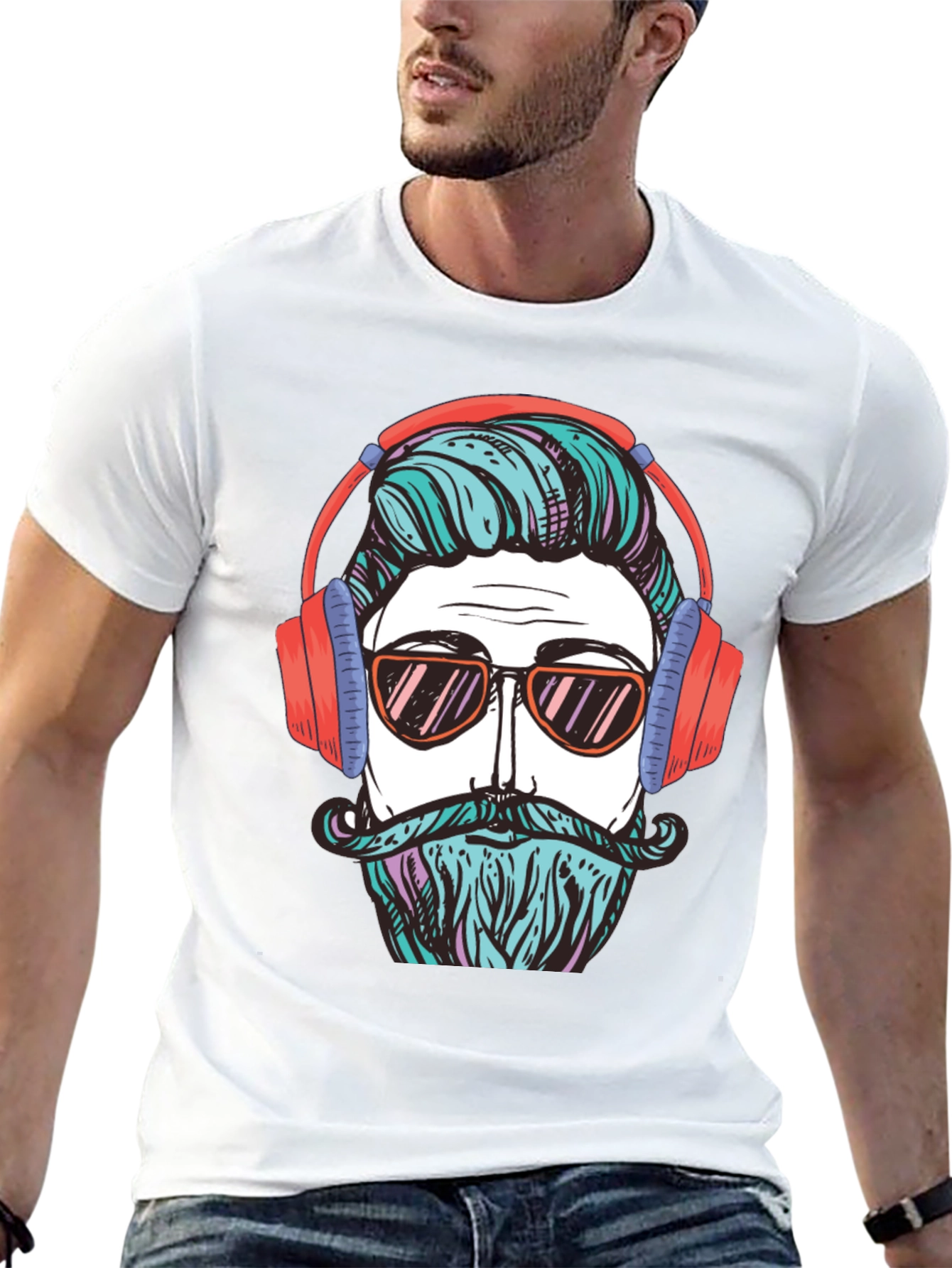Cool Hipster Graphic Tee - Black T-Shirt