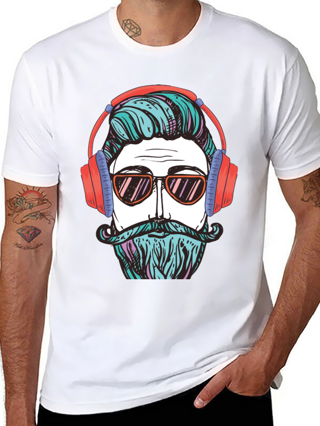 Cool Hipster Graphic Tee - Black T-Shirt