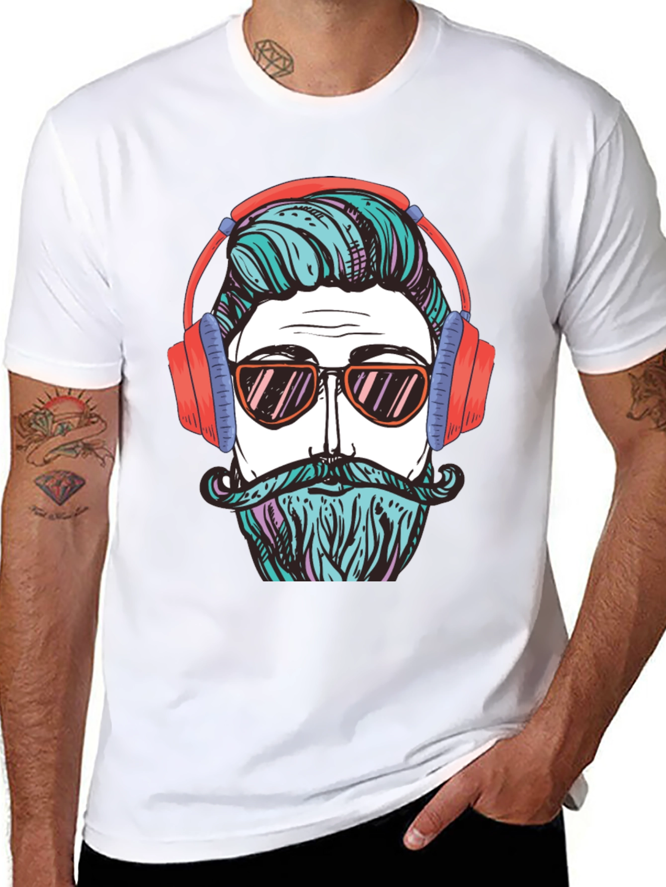 Cool Hipster Graphic Tee - Black T-Shirt