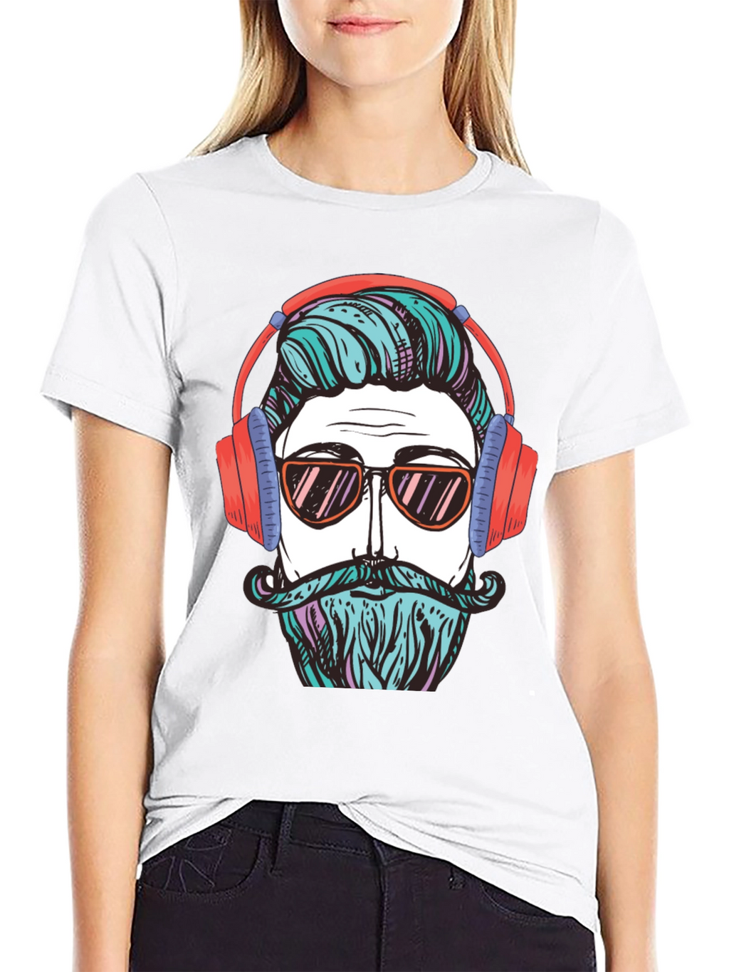 Cool Hipster Graphic Tee - Black T-Shirt
