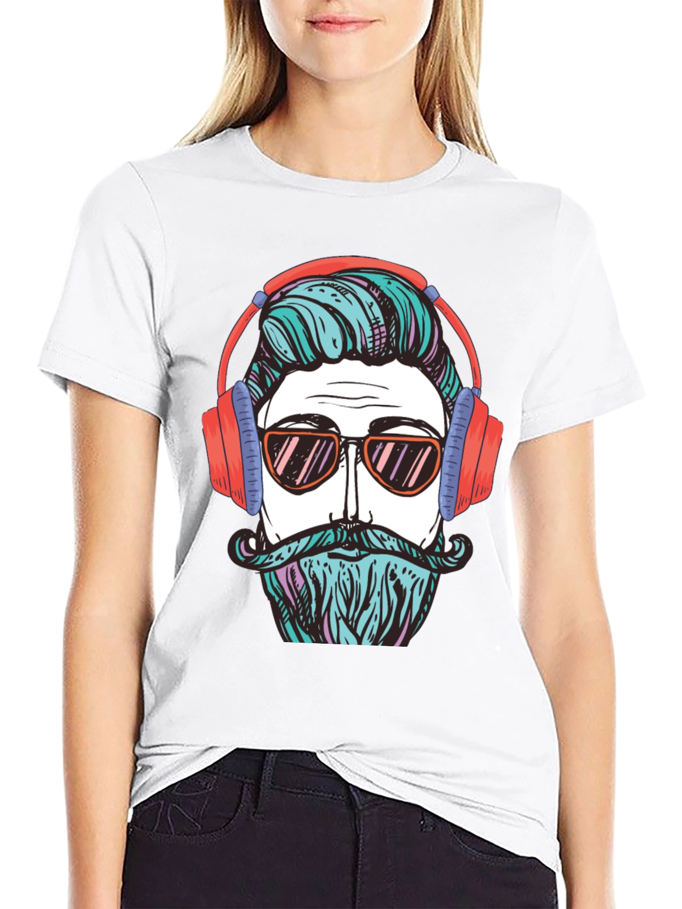 Cool Hipster Graphic Tee - Black T-Shirt