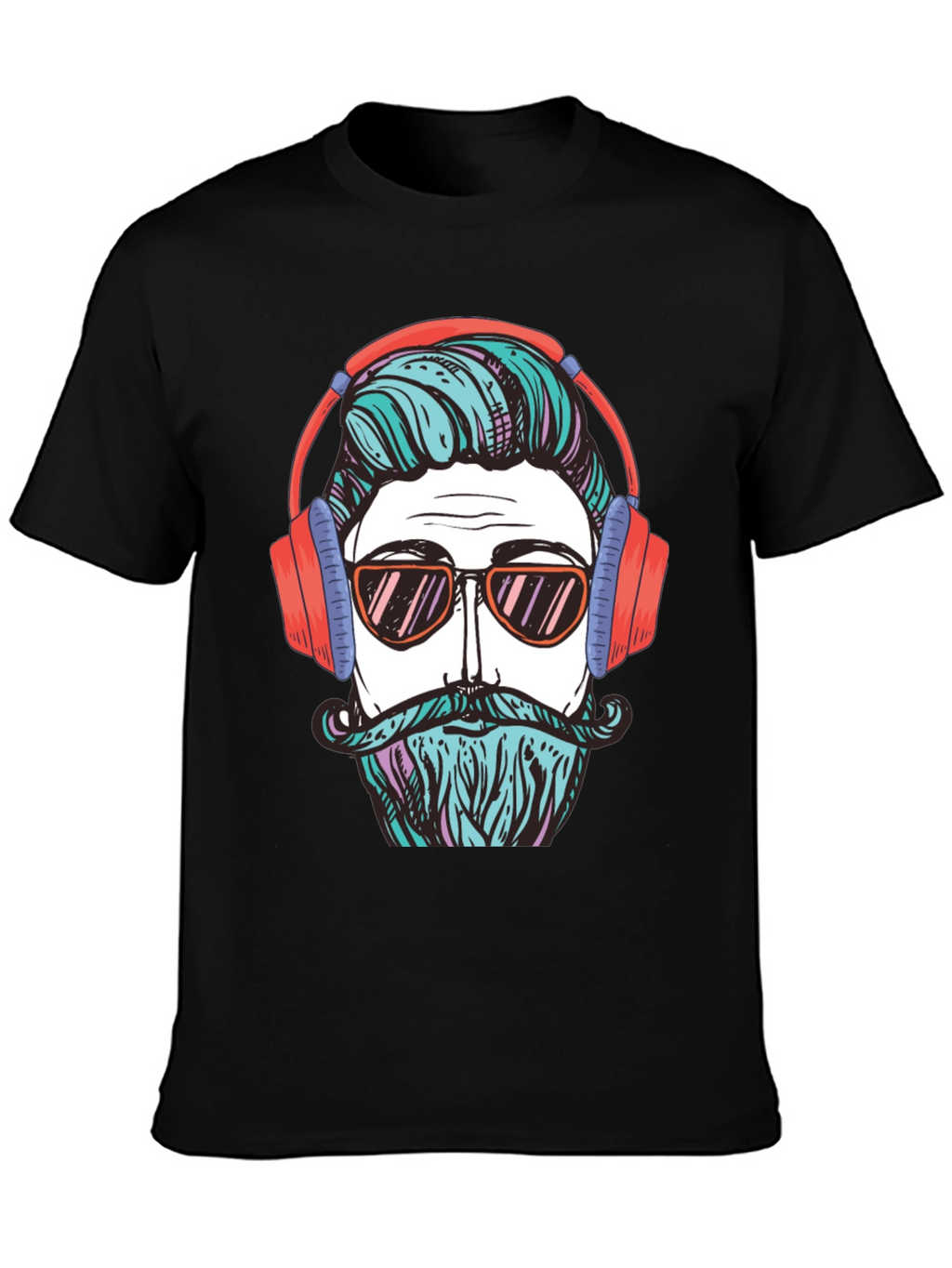 Cool Hipster Graphic Tee - Black T-Shirt
