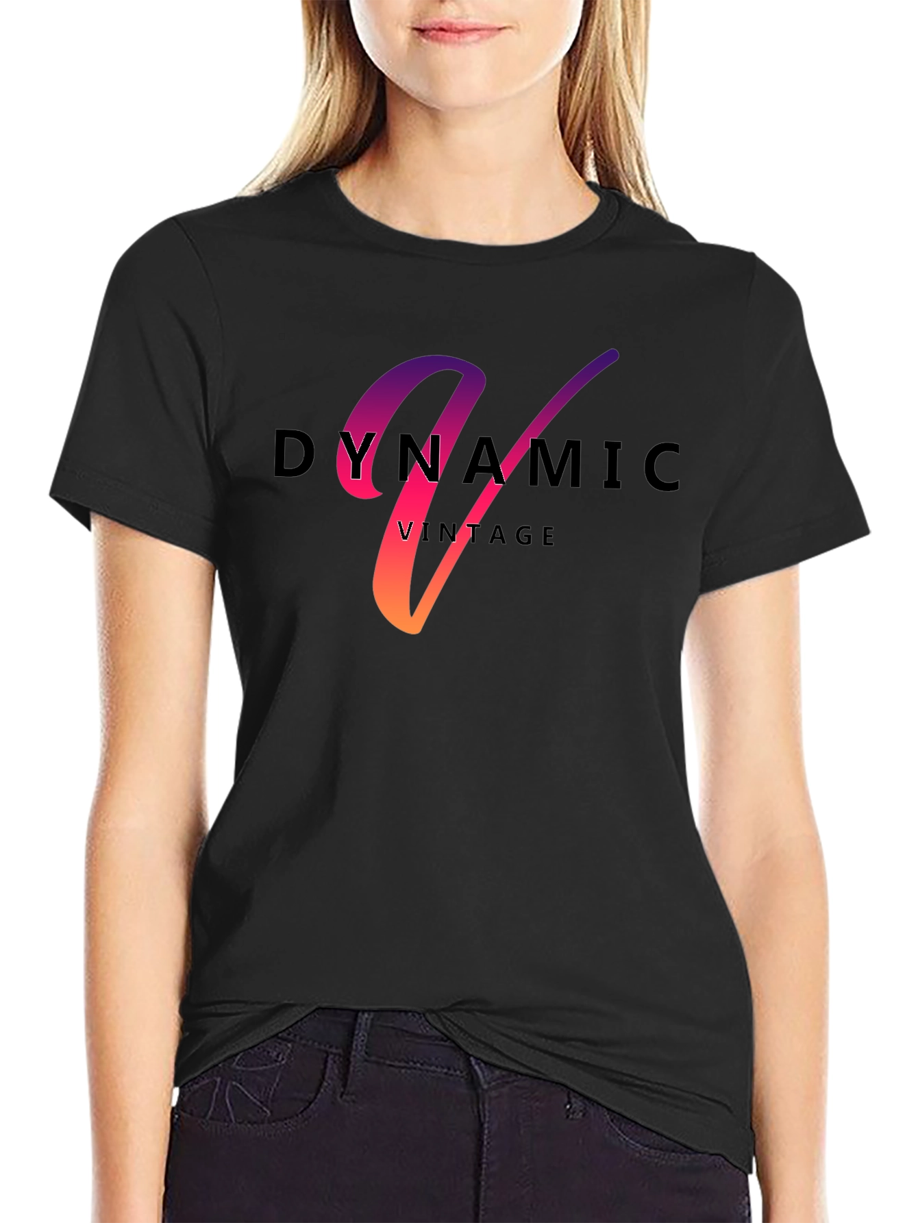 Dynamic Vintage Gradient Letter T-Shirt