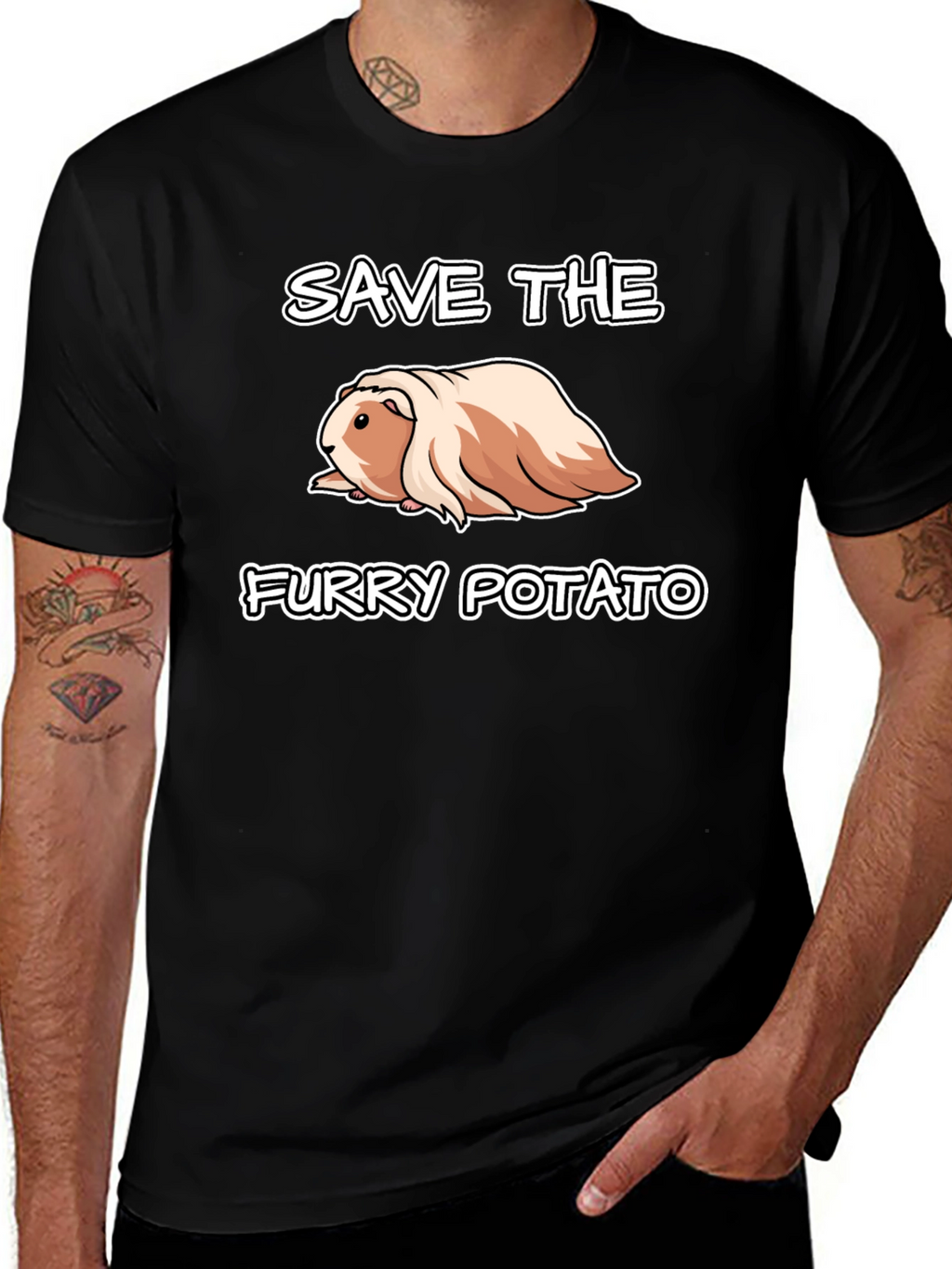 Save The Furry Potato T-Shirt - Guinea Pig Tee