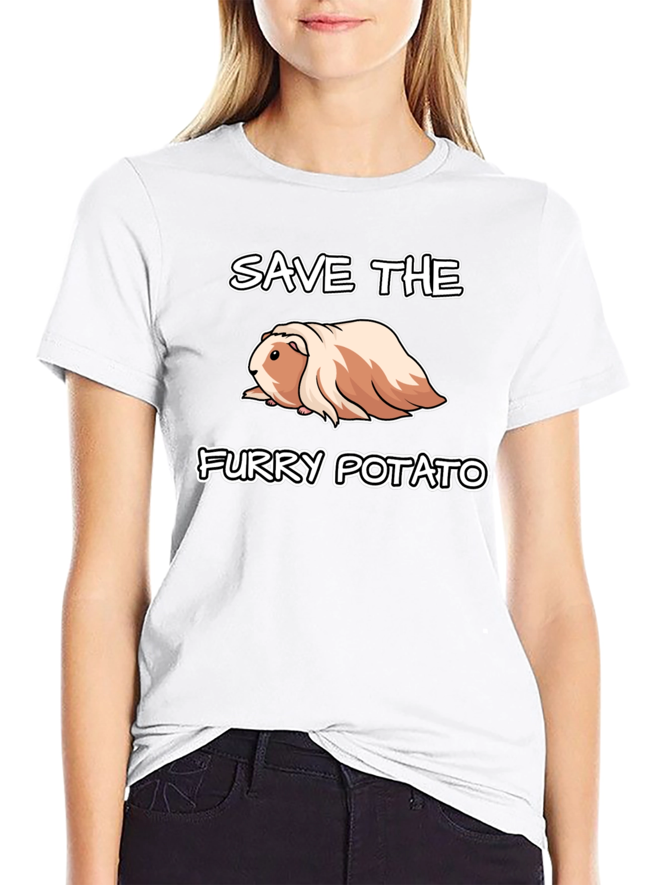 Save The Furry Potato T-Shirt - Guinea Pig Tee