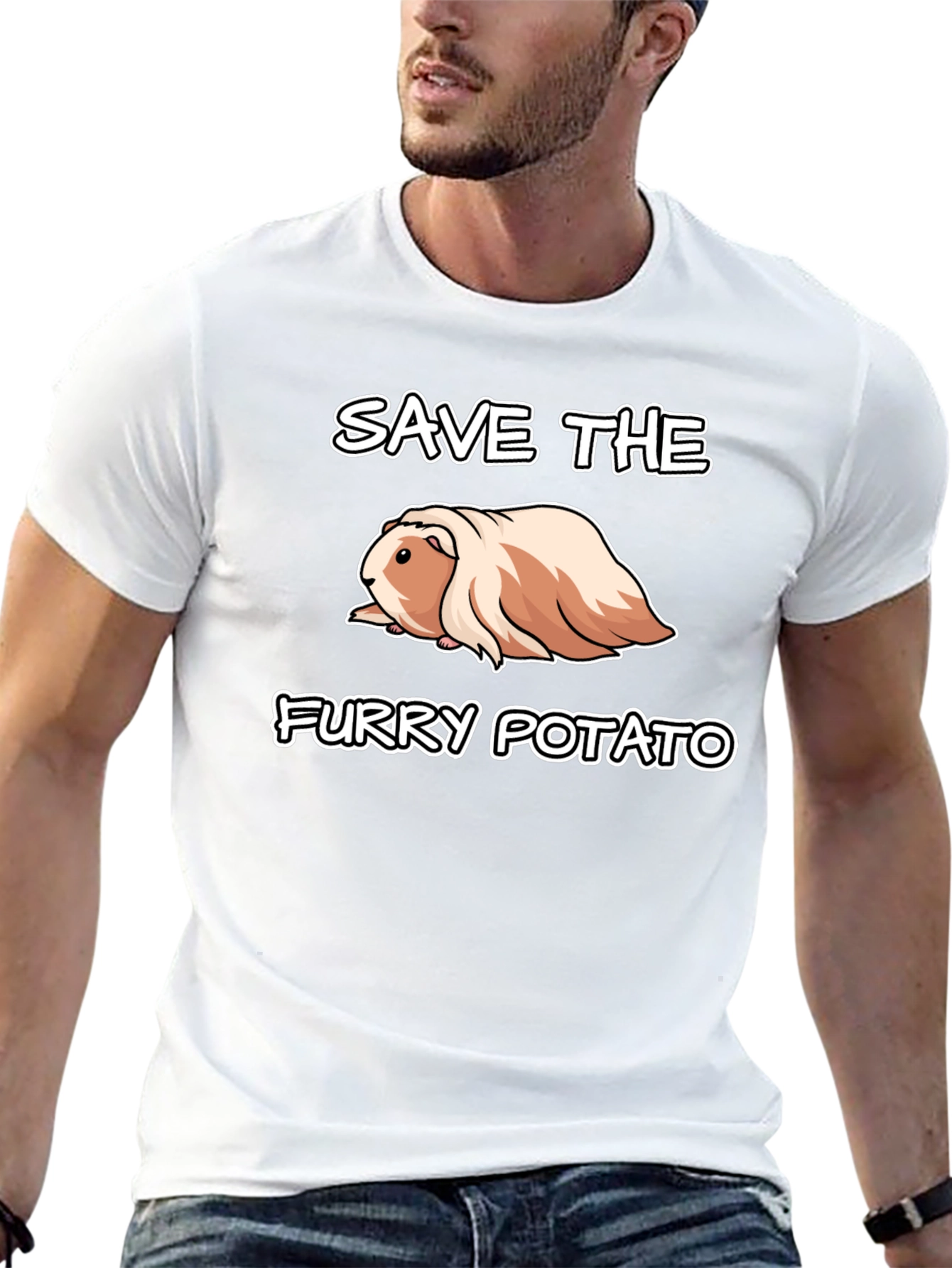 Save The Furry Potato T-Shirt - Guinea Pig Tee