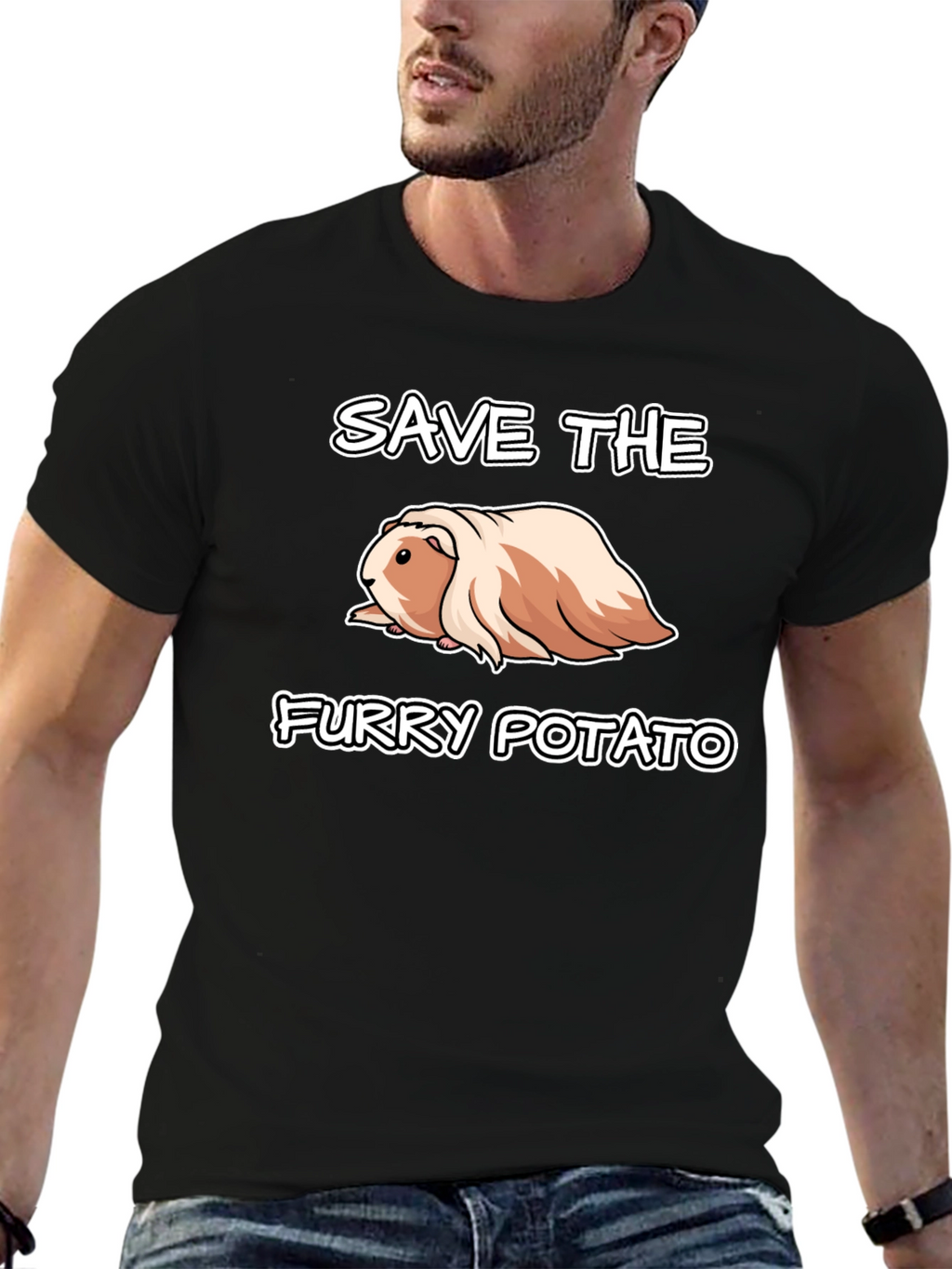 Save The Furry Potato T-Shirt - Guinea Pig Tee