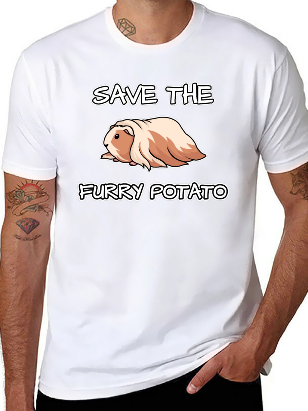 Save The Furry Potato T-Shirt - Guinea Pig Tee