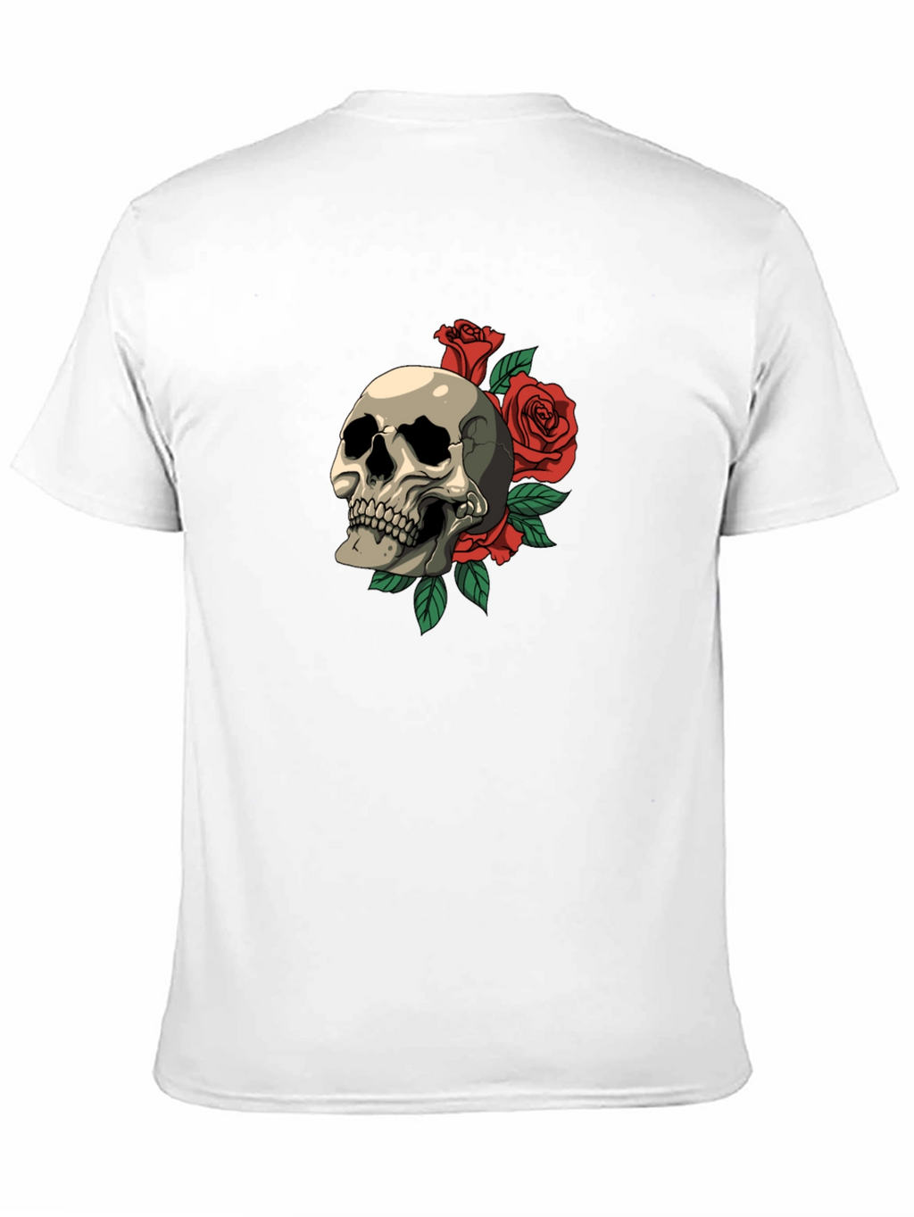 Skull & Roses Graphic Print T-Shirt - Classic Style