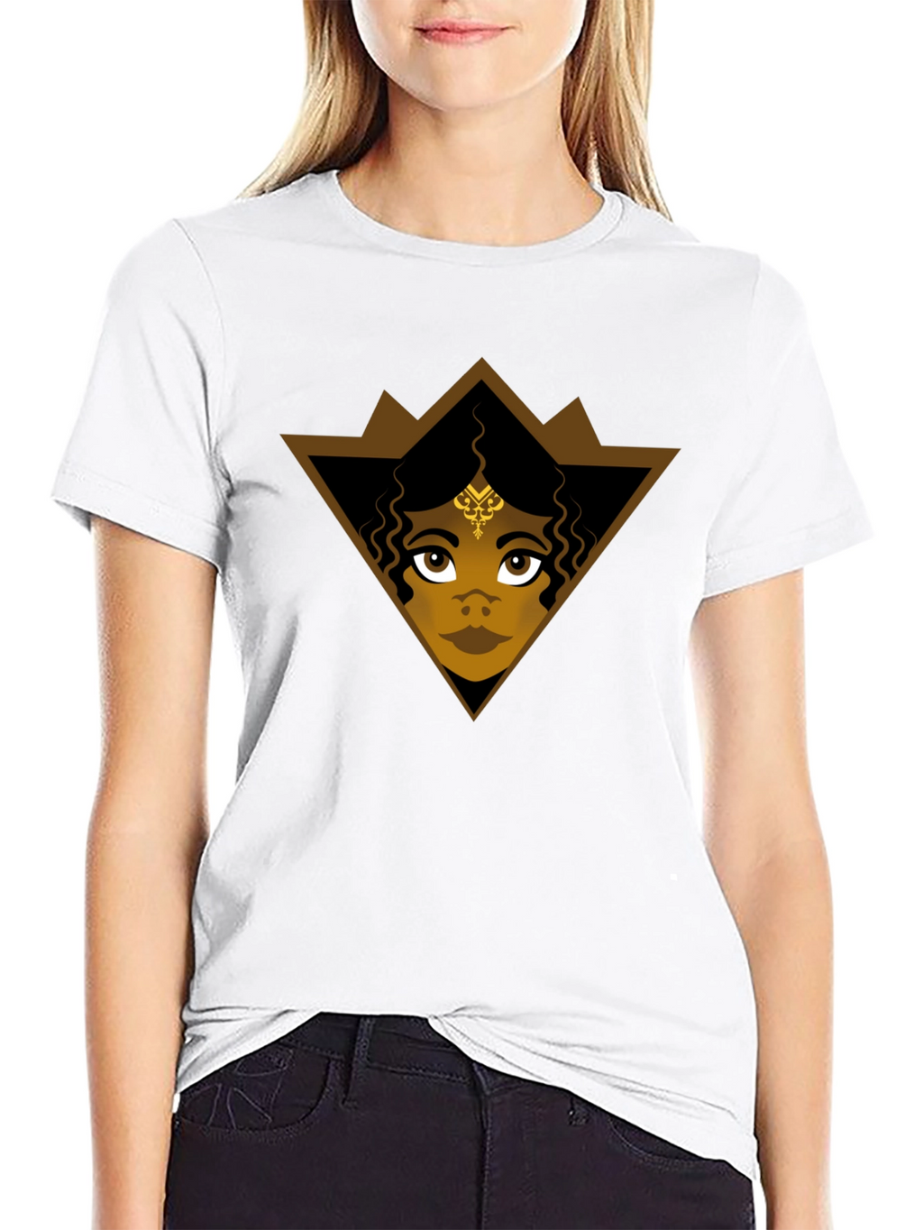 Graphic Tee: Ethnic Woman Triangle Design