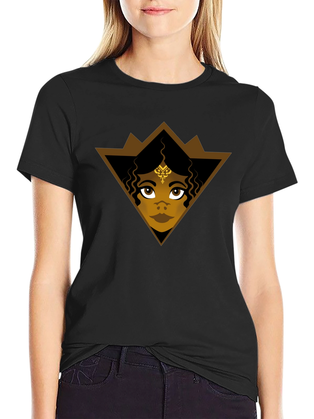 Graphic Tee: Ethnic Woman Triangle Design