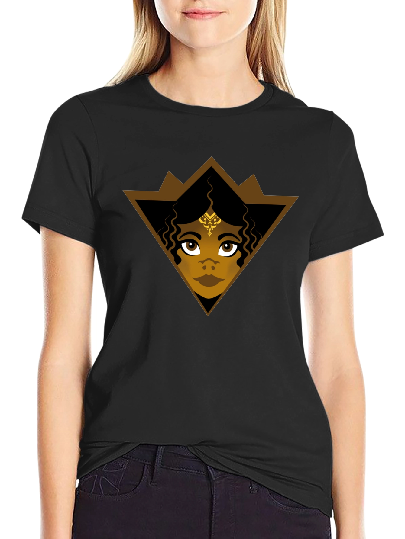 Graphic Tee: Ethnic Woman Triangle Design