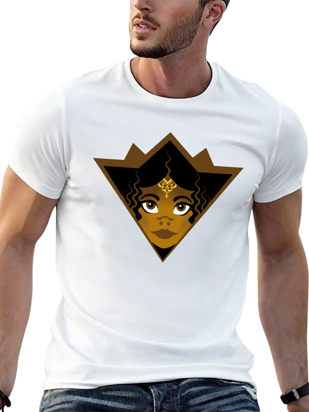 Graphic Tee: Ethnic Woman Triangle Design