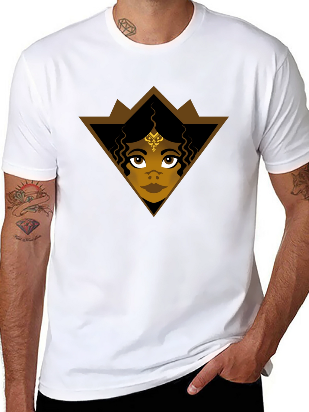 Graphic Tee: Ethnic Woman Triangle Design