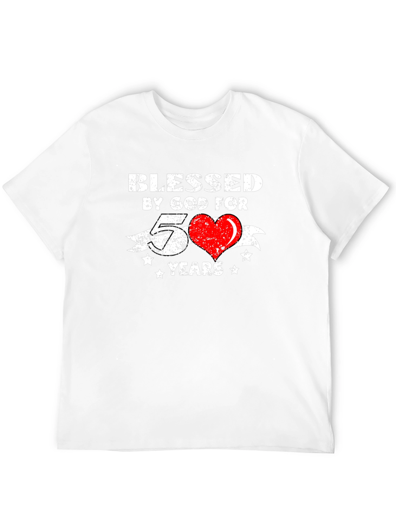 Blessed by God 50 Years Black Graphic Tee