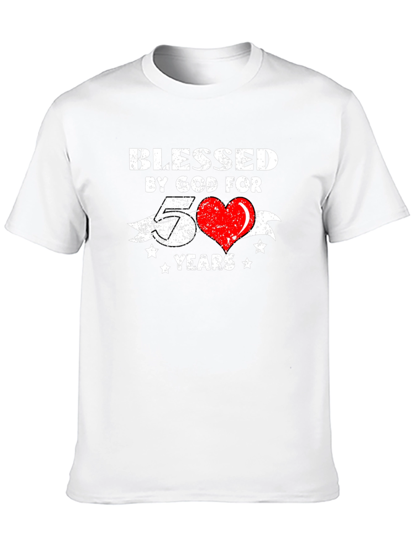 Blessed by God 50 Years Black Graphic Tee