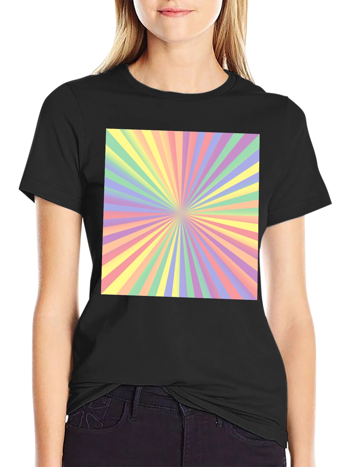 Radiant Burst Graphic Black Tee