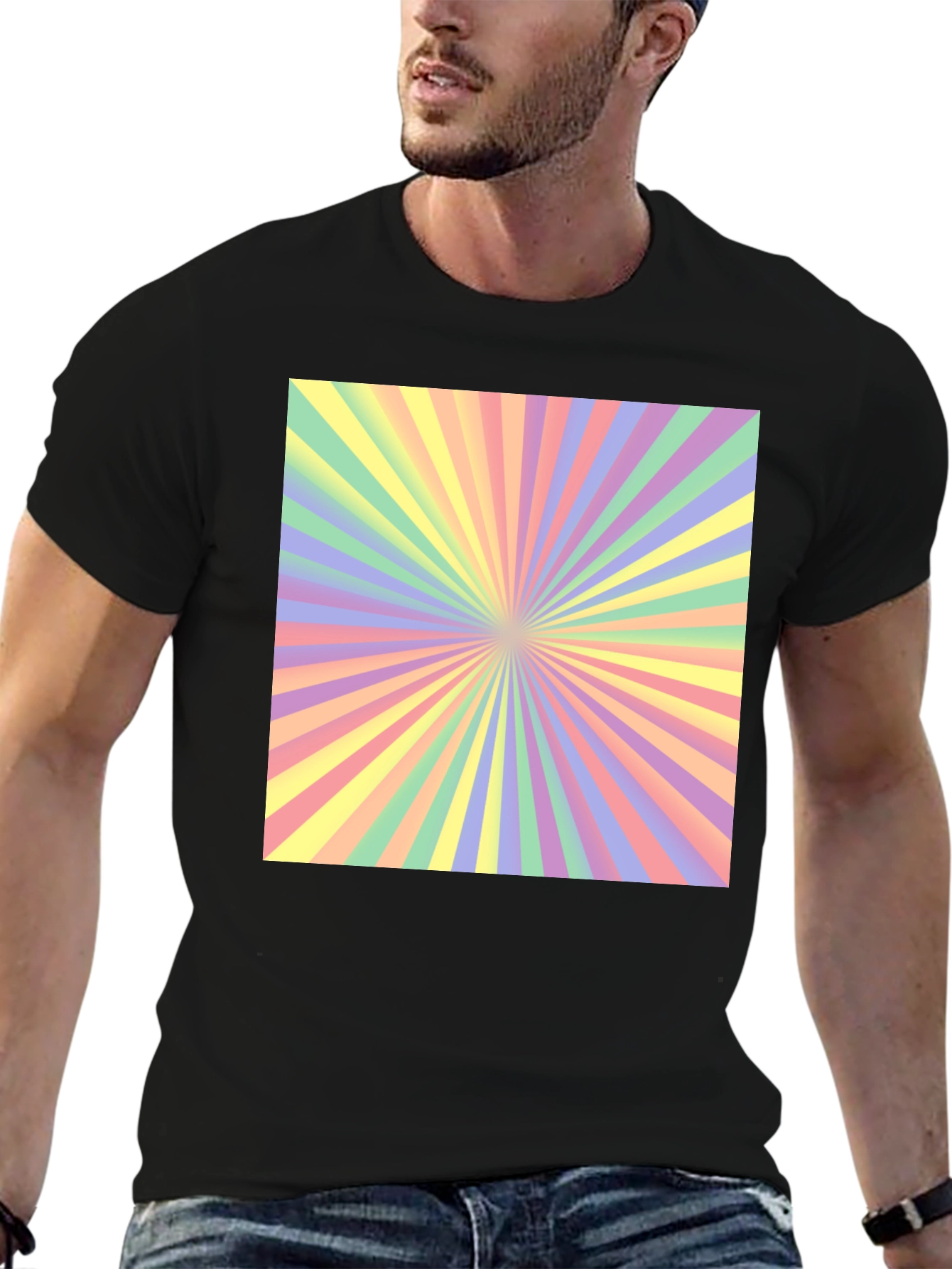 Radiant Burst Graphic Black Tee