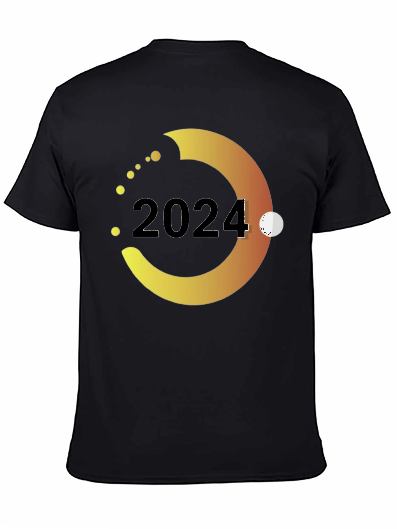 2024 Gradient Circle Graphic Tee - Stylish Black T-Shirt