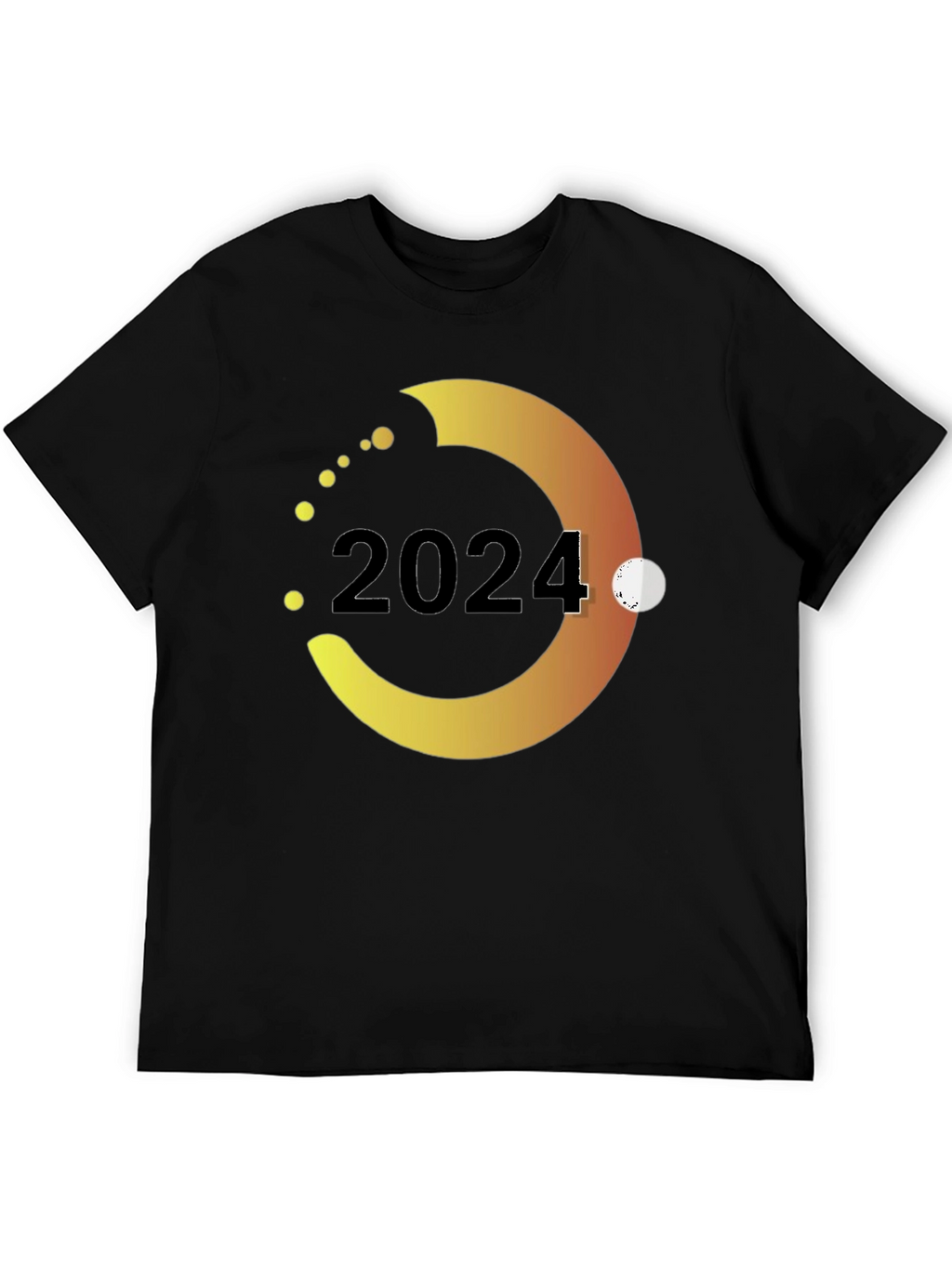 2024 Gradient Circle Graphic Tee - Stylish Black T-Shirt