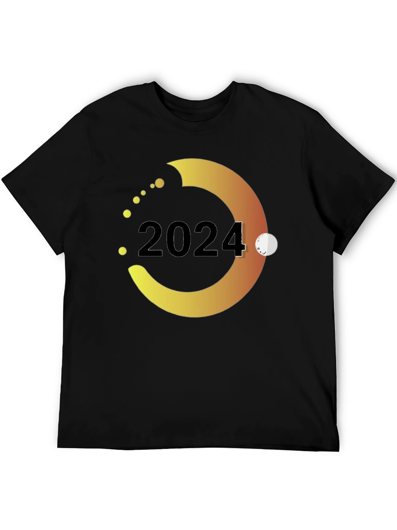 2024 Gradient Circle Graphic Tee - Stylish Black T-Shirt