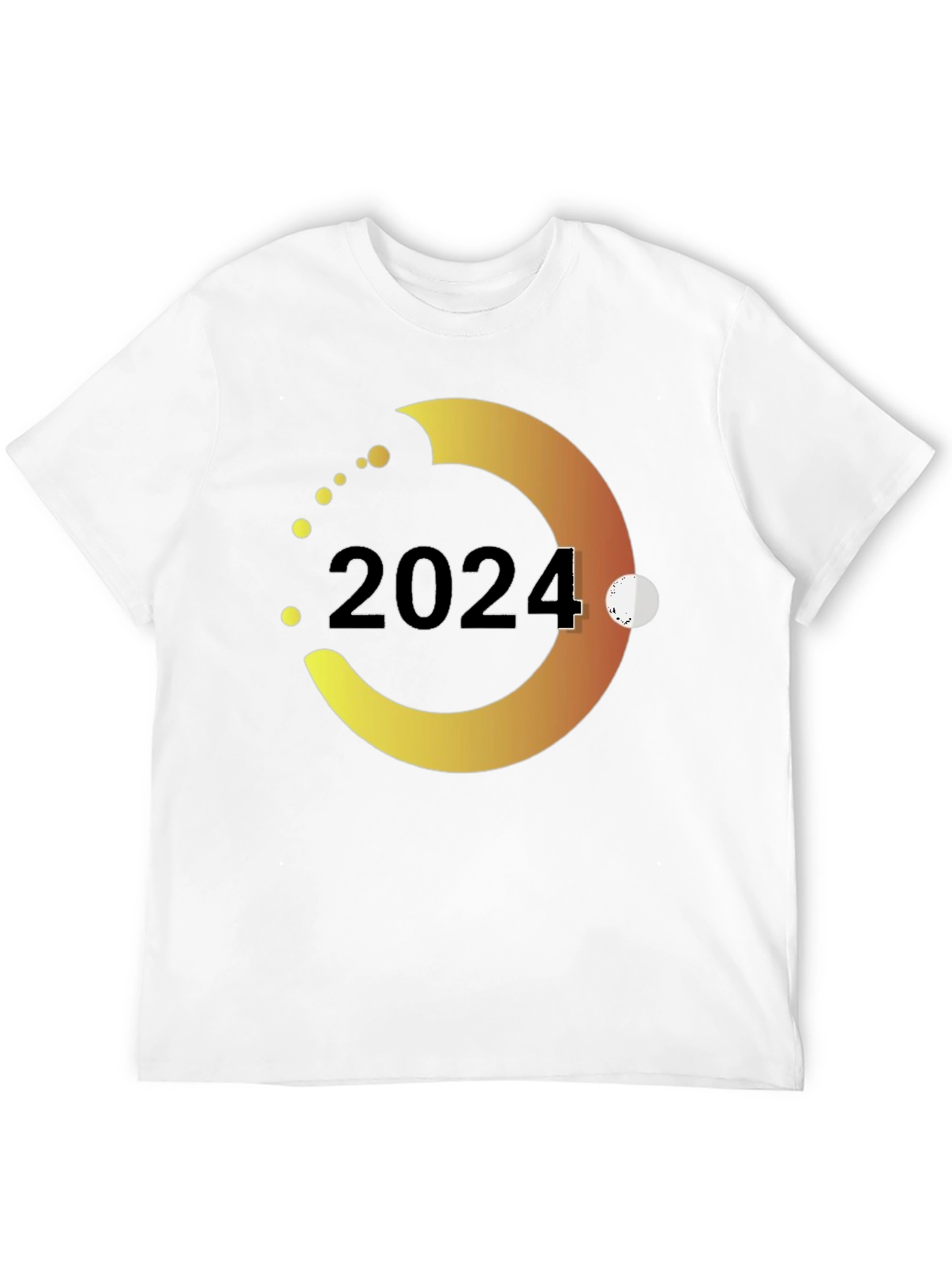 2024 Gradient Circle Graphic Tee - Stylish Black T-Shirt