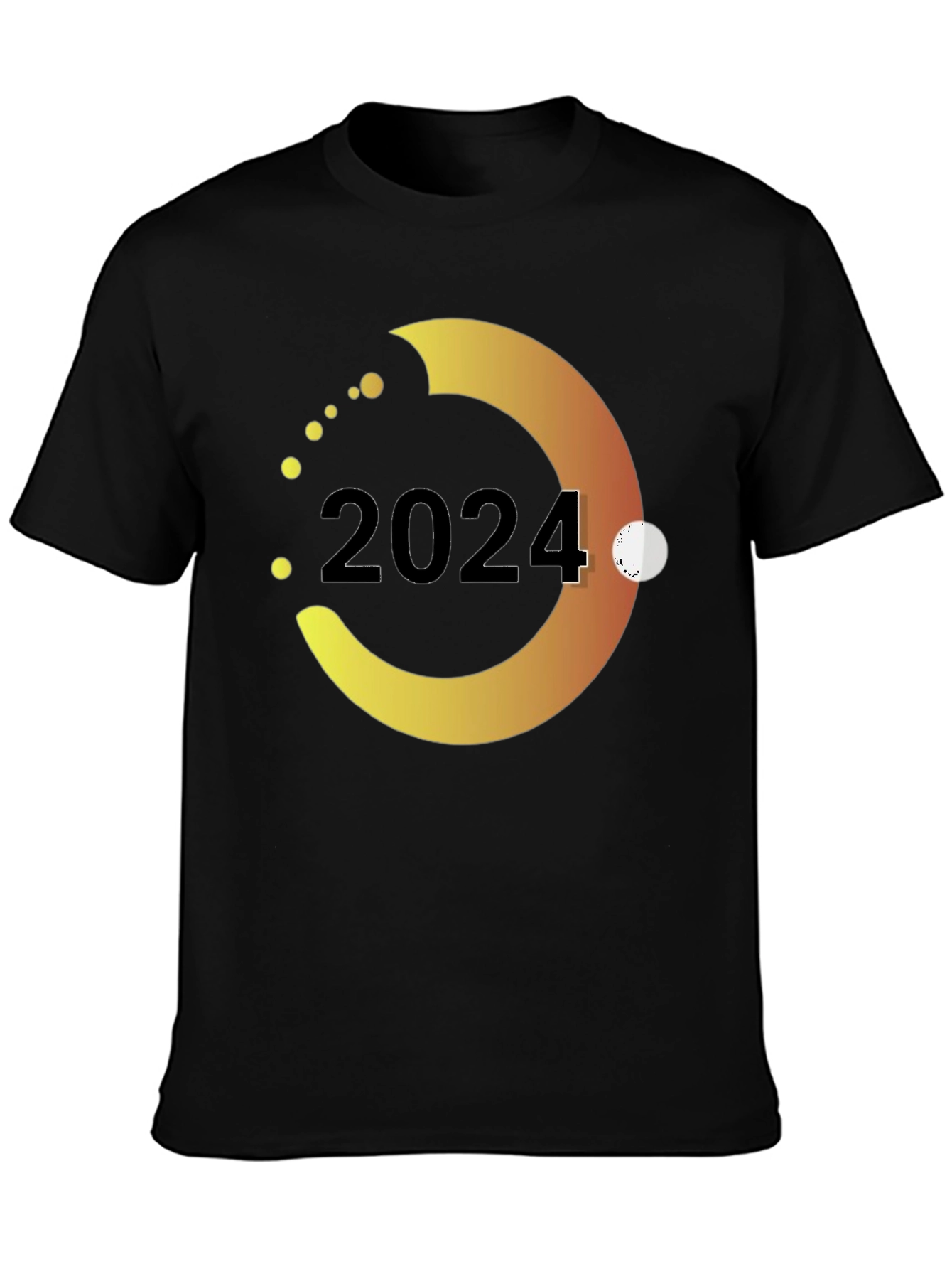 2024 Gradient Circle Graphic Tee - Stylish Black T-Shirt