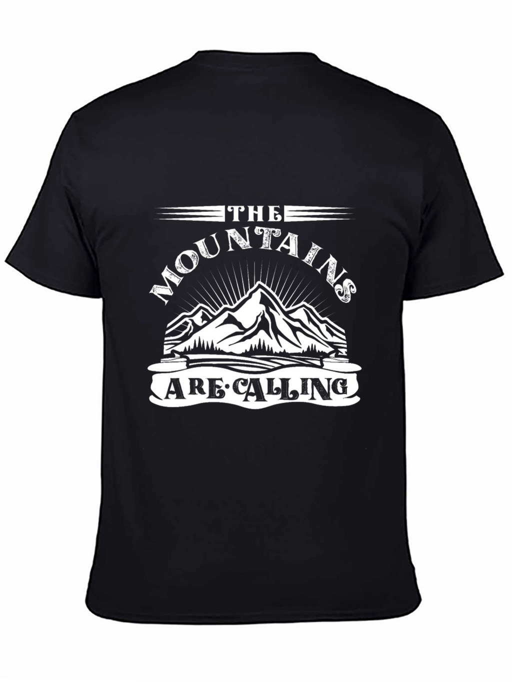 Mountains Are Calling Black T-Shirt