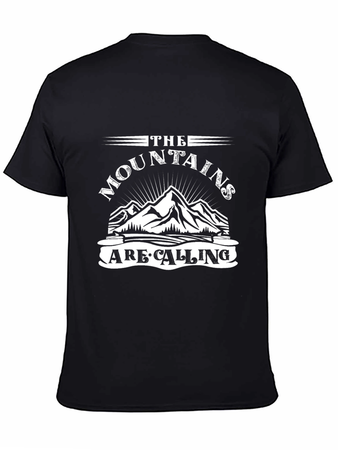 Mountains Are Calling Black T-Shirt