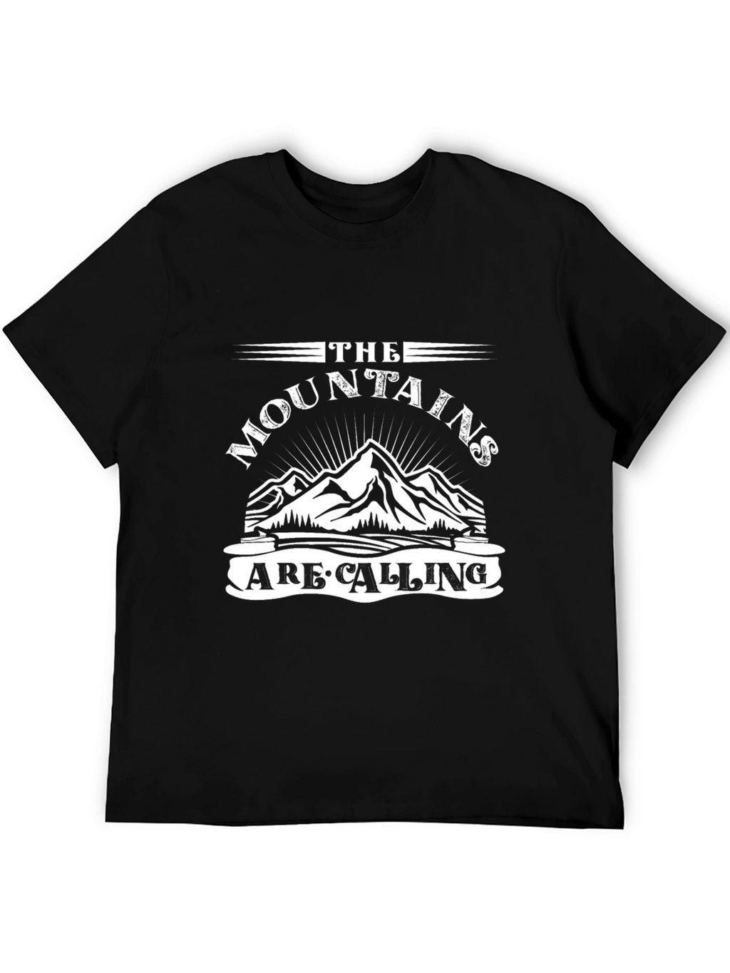Mountains Are Calling Black T-Shirt