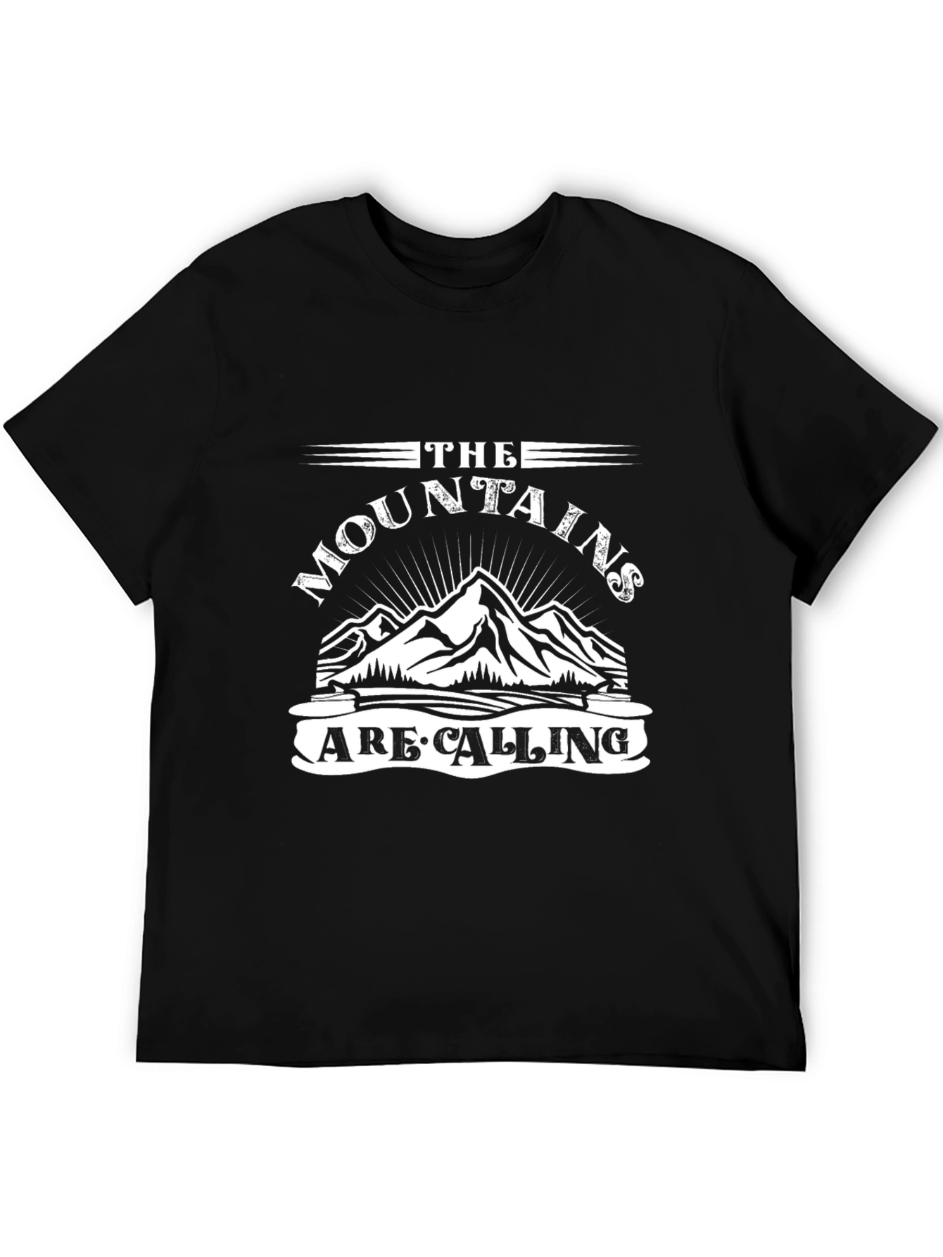Mountains Are Calling Black T-Shirt