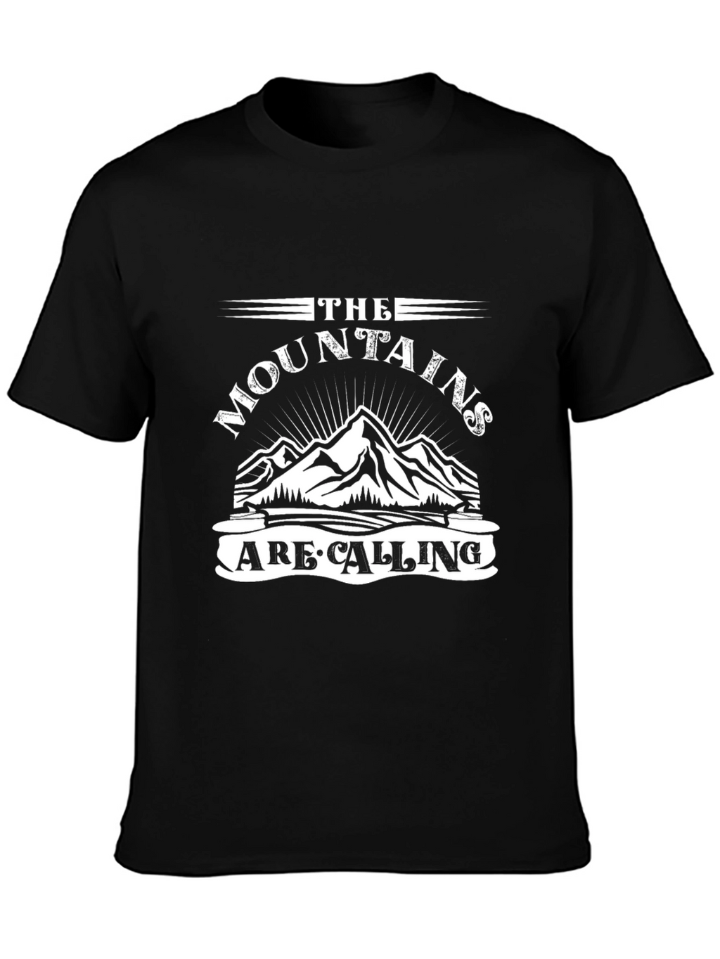 Mountains Are Calling Black T-Shirt