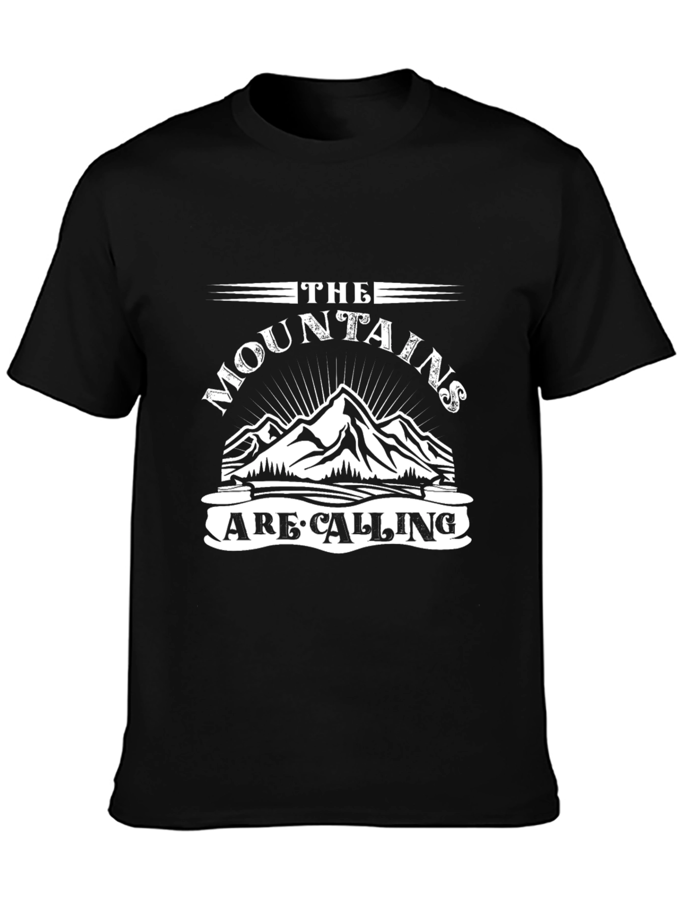 Mountains Are Calling Black T-Shirt