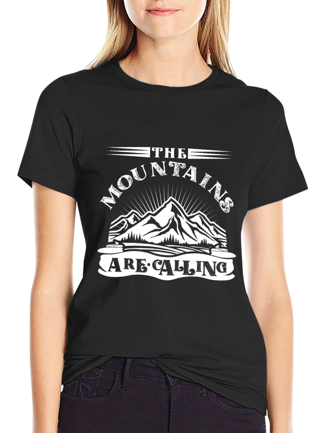 Mountains Are Calling Black T-Shirt